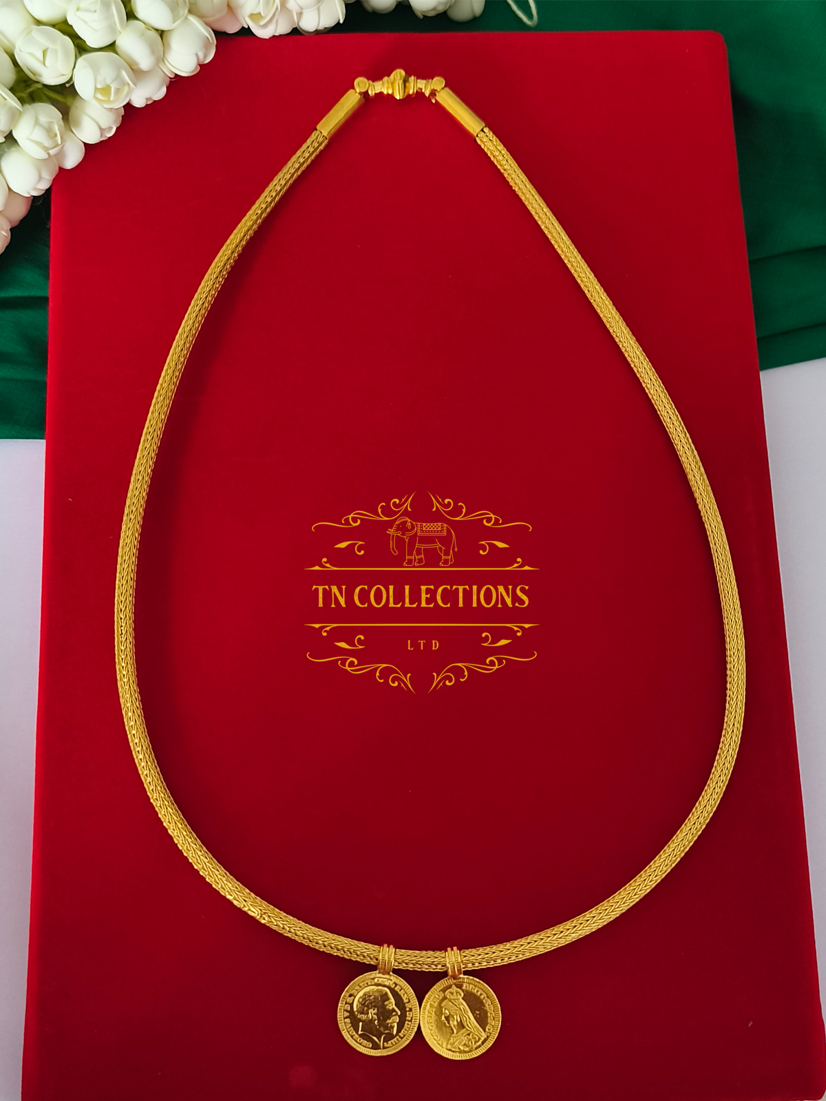 22ct Gold Plated Traditional Hindu Thalikodi with Coins (15- 19 Pawn thickness)