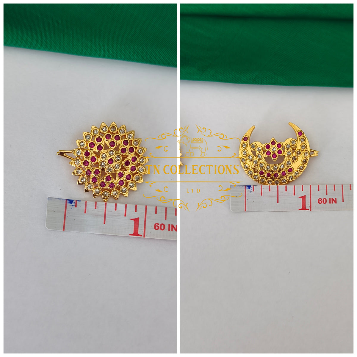 Micro Gold Finish Sun & Moon Bridal Hair Accessories Set