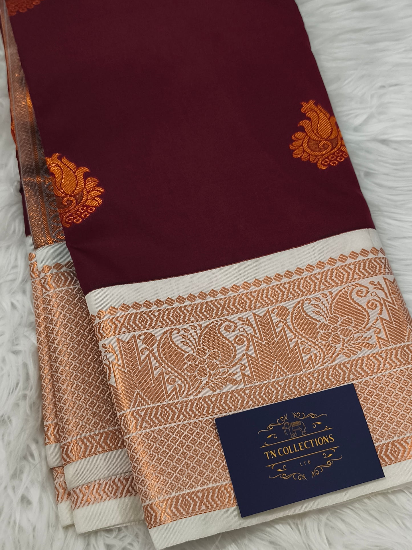 Korvai Premium soft silk saree (Maroon)