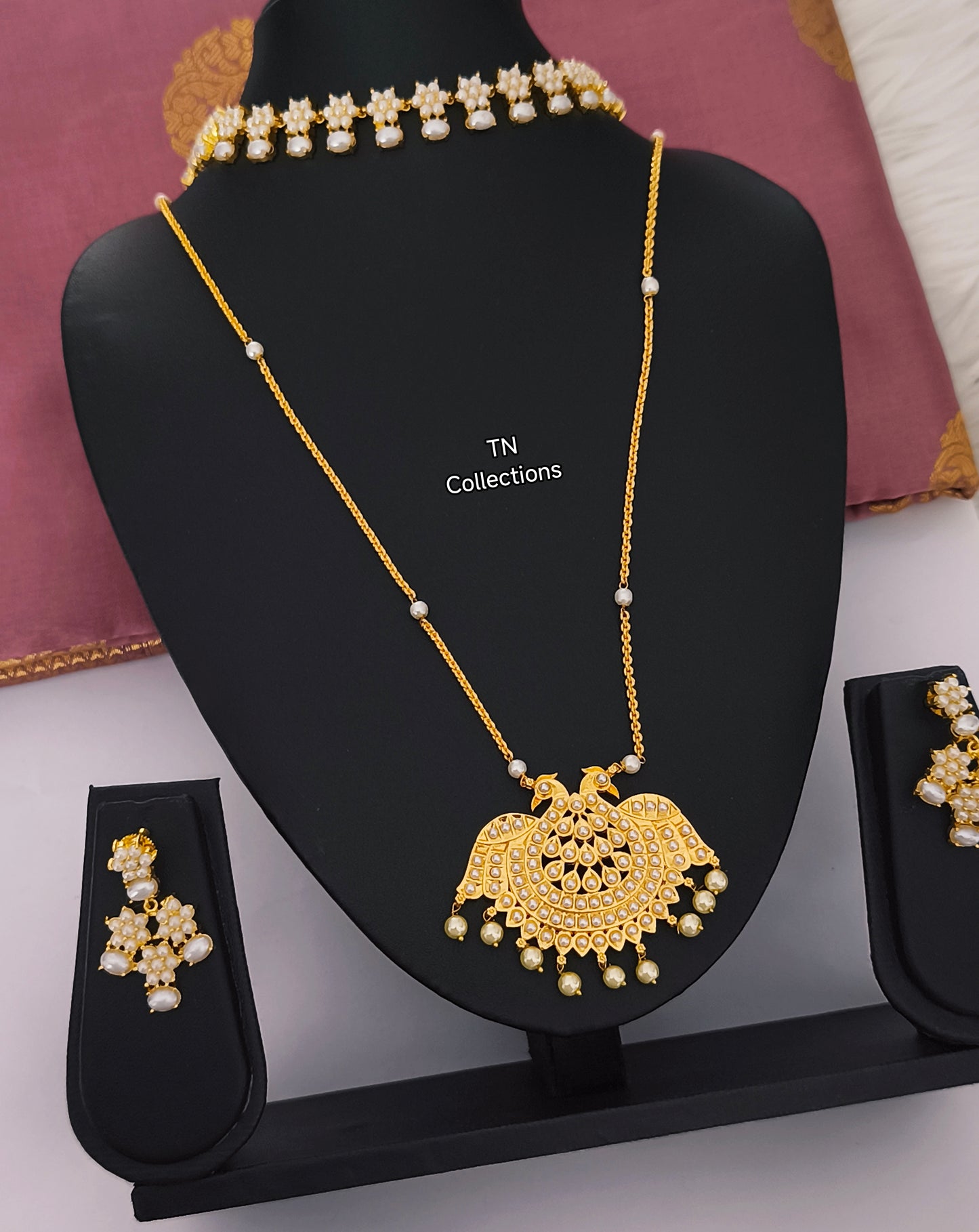 Micro gold plated Shell Pearl Pathakkam Set