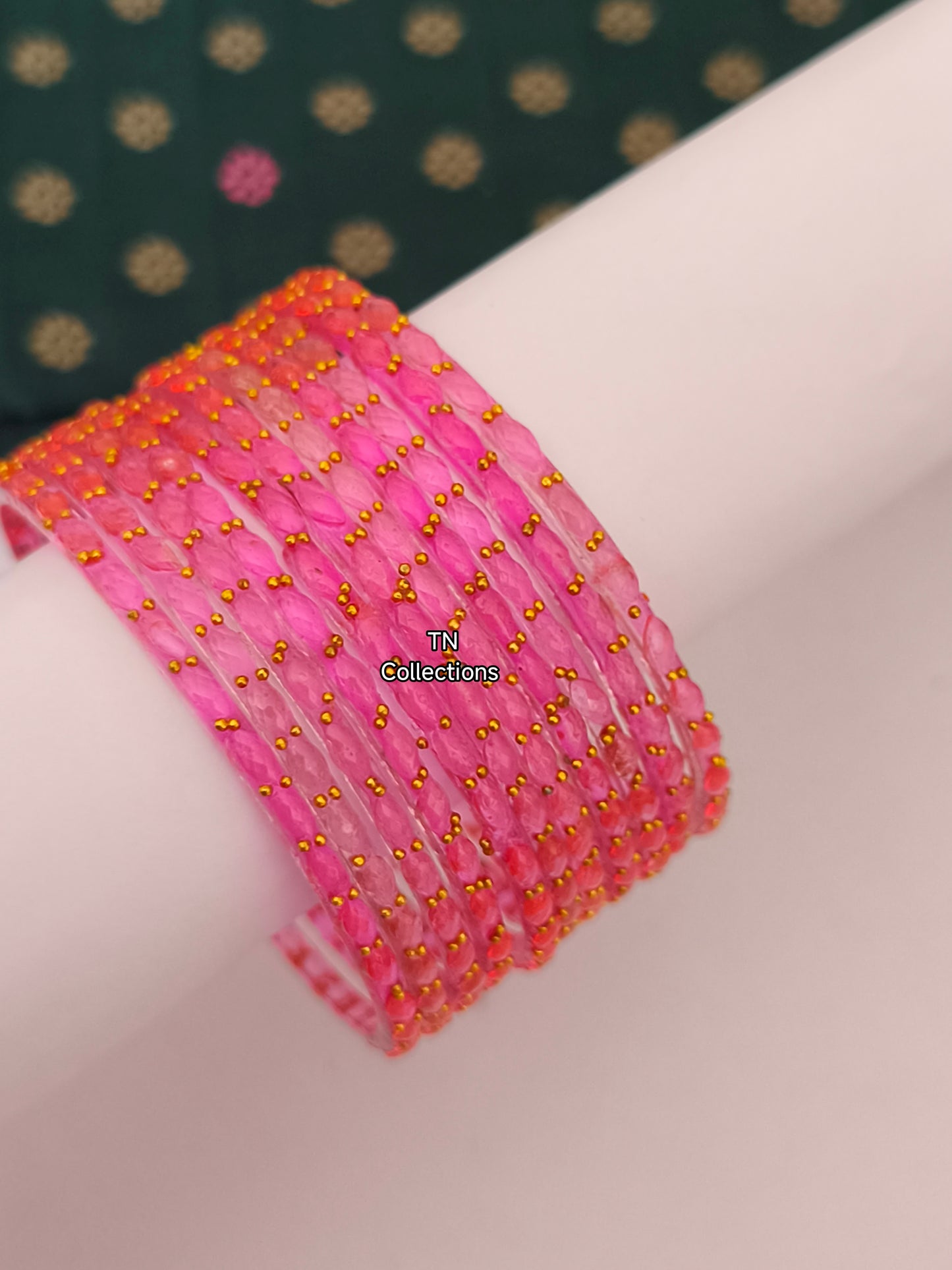 Trendy Raindrop Glass Bangles Set (Size 2.8)