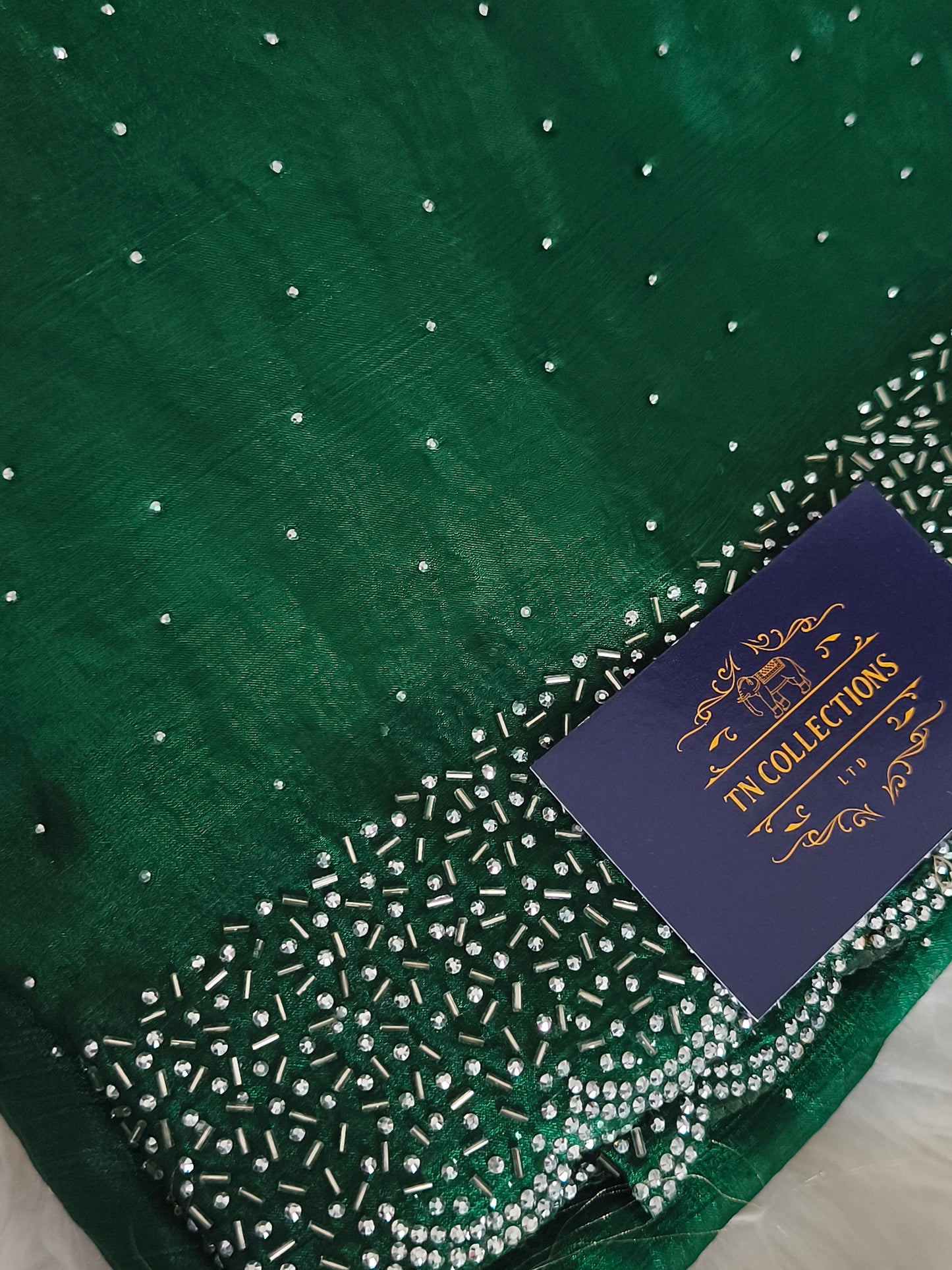 Green Space Silk Party Saree