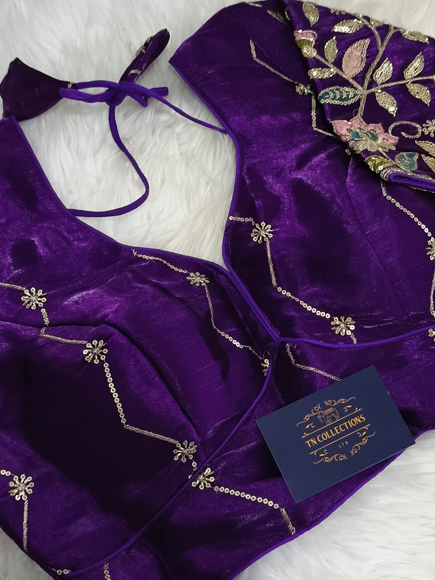 Readymade Saree Blouse(Purple)