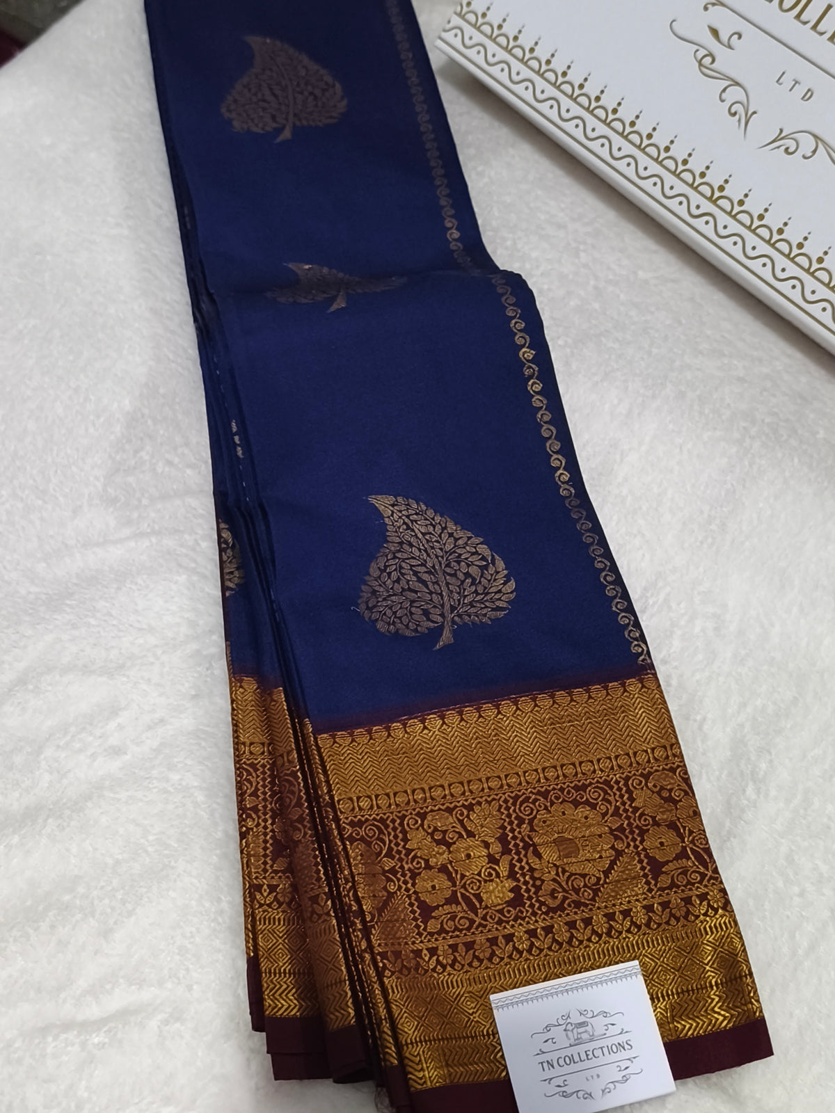 Kanchi Semi Silk Saree with contrast blouse