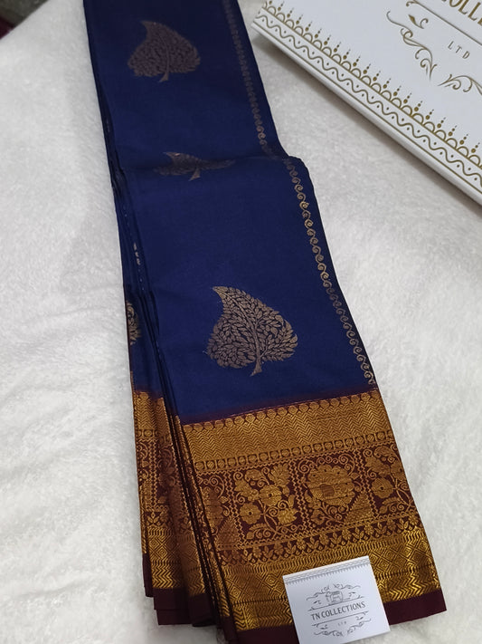 Kanchi Semi Silk Saree with contrast blouse