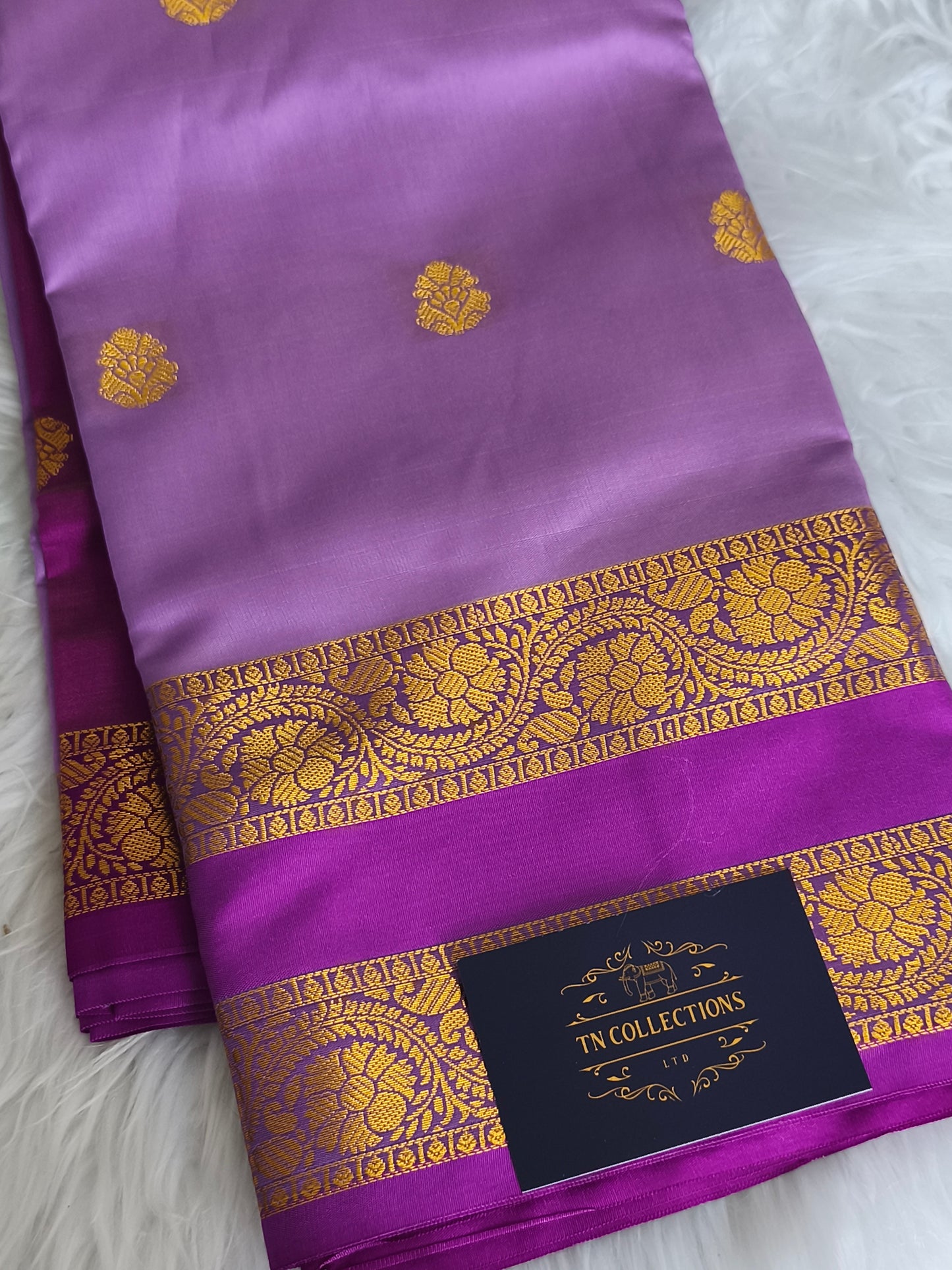 Purple Kanchi Semi Soft silk saree
