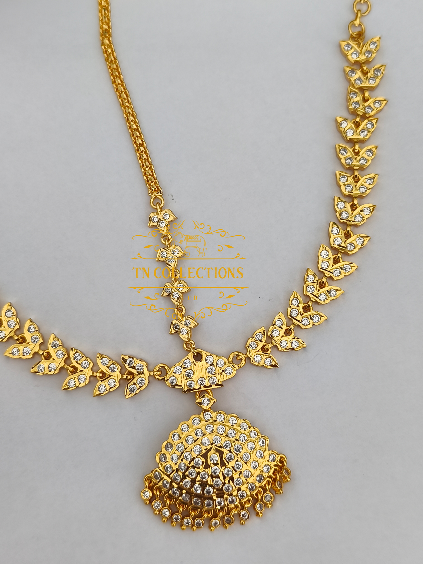 Micro Gold-Plated Traditional Head Set (Hair accessory Full white stones)