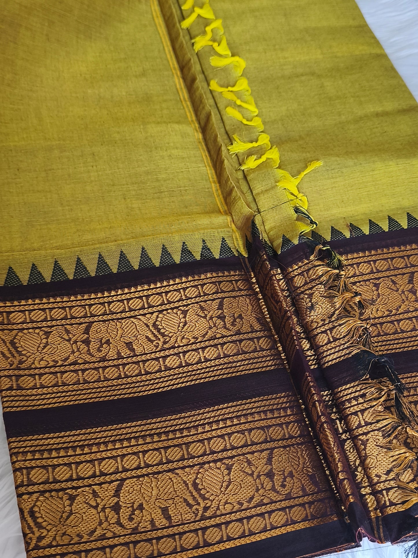 Pure handloom kanchi cotton saree