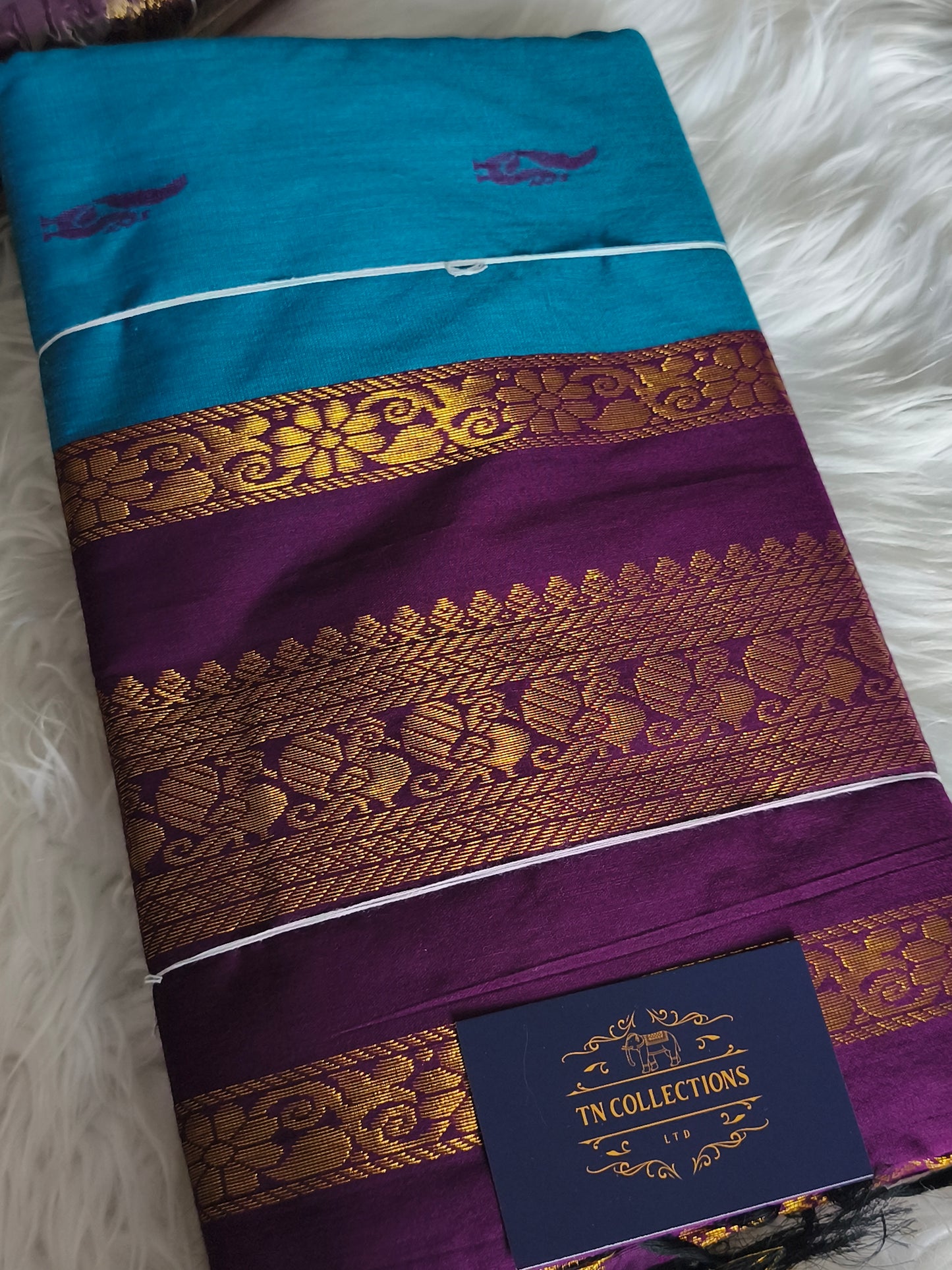 Blue Kalyani Cotton Pattu Saree