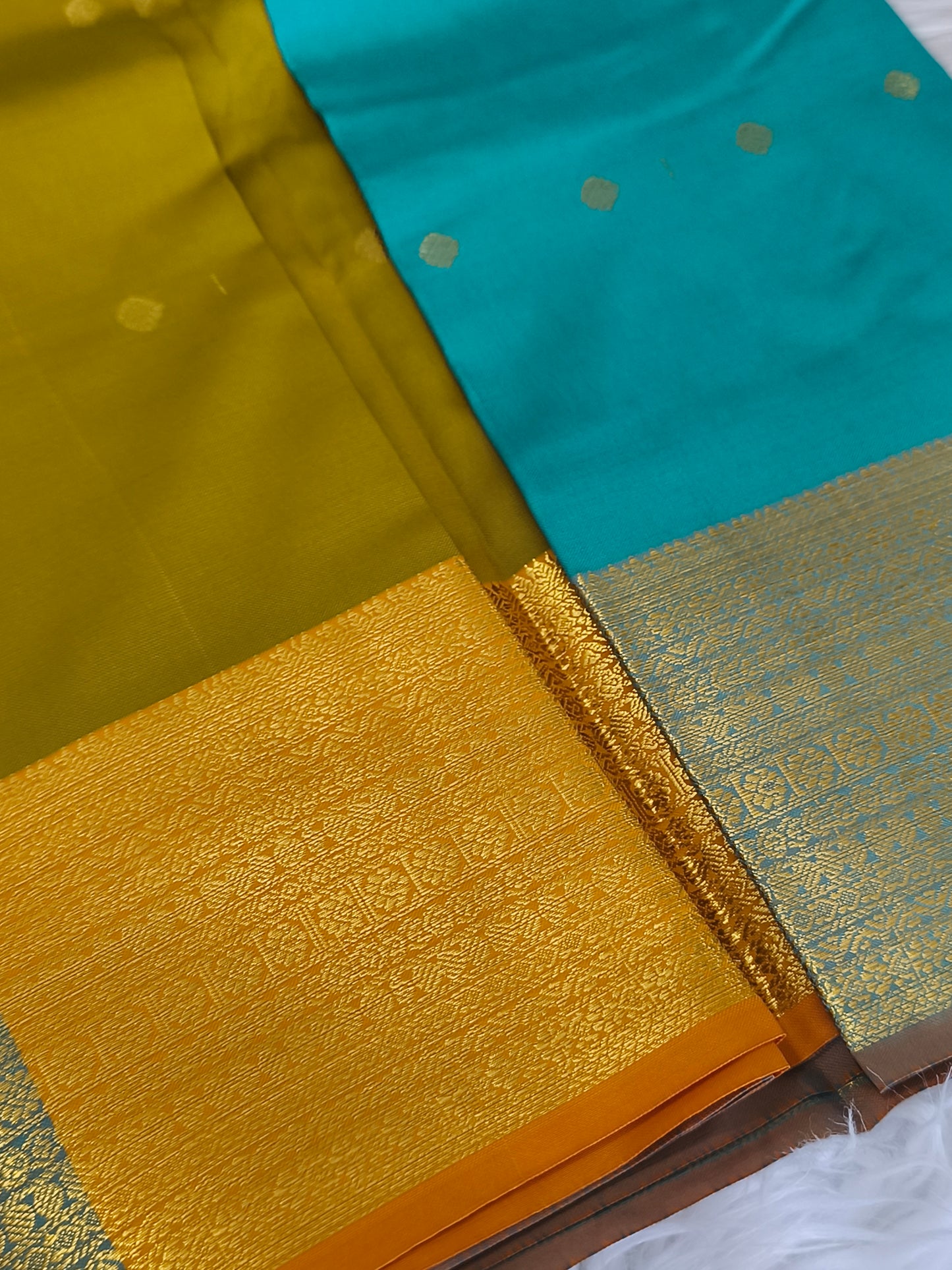 Semi Soft Silk Saree (Teal Blue)