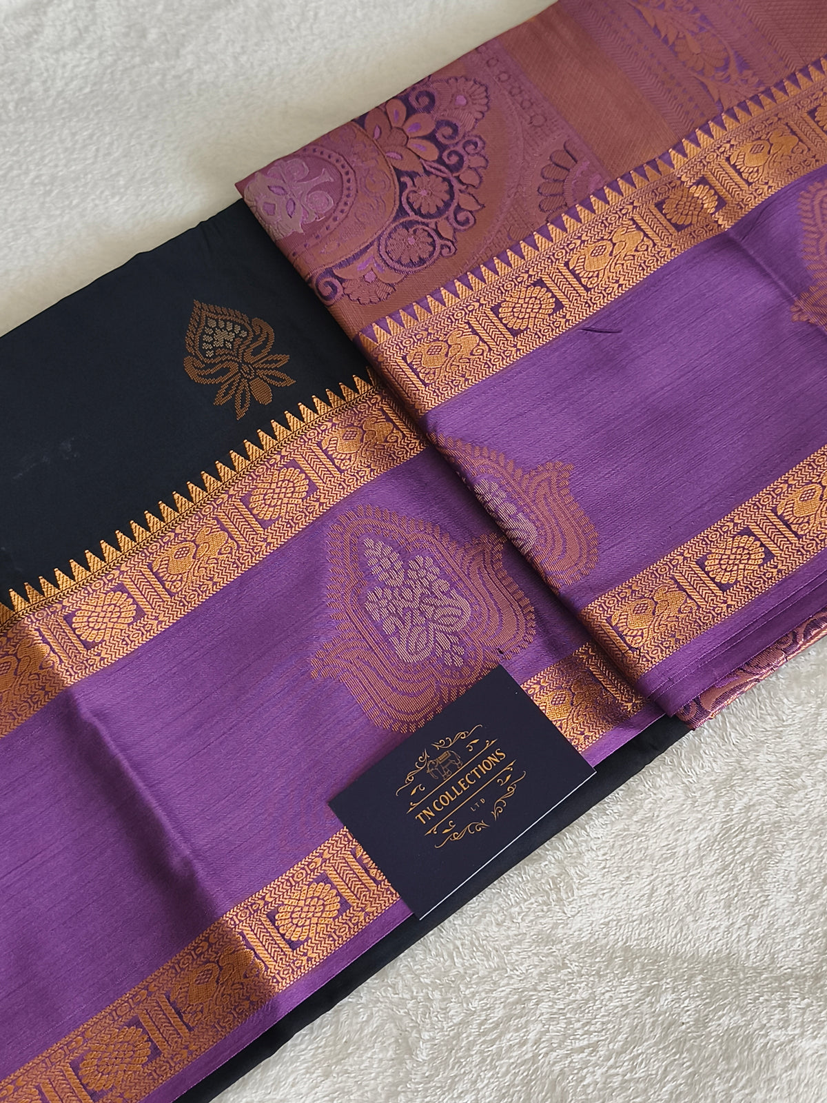 Premium kanchi Silk saree (Black)