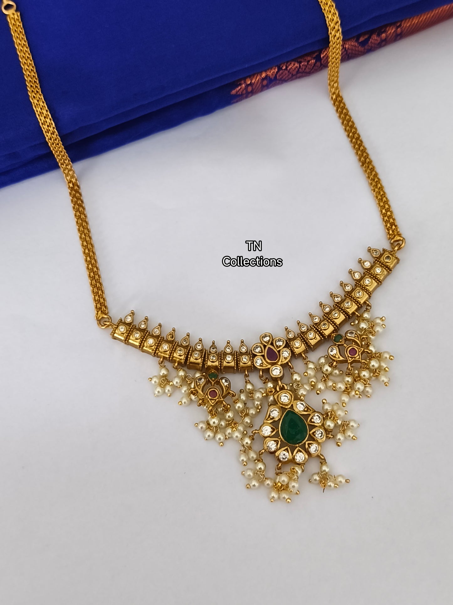 Matte Finish Guttapusalu Choker Necklace Set