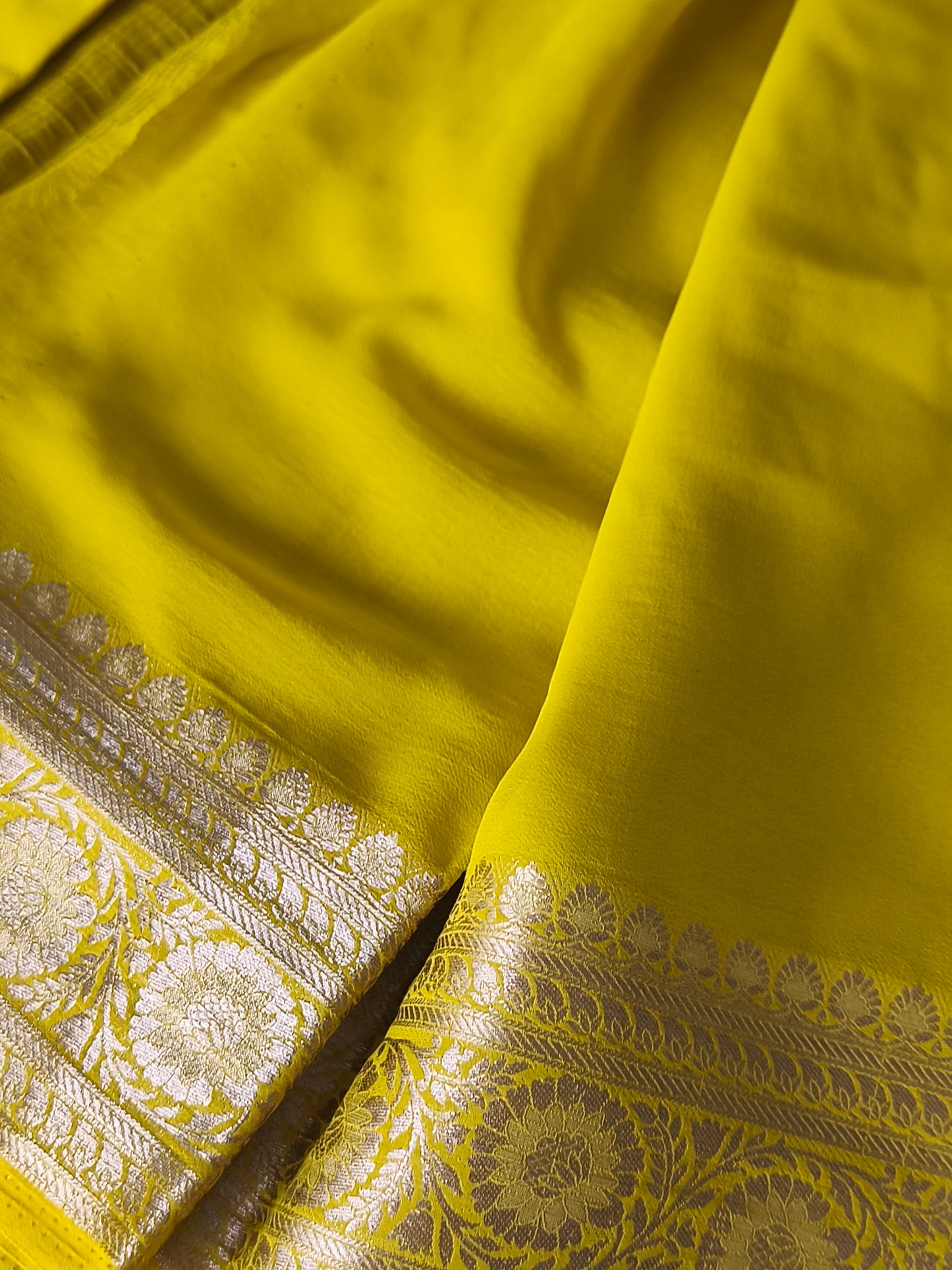 Yellow Soft lightweight Chiffon Sarees