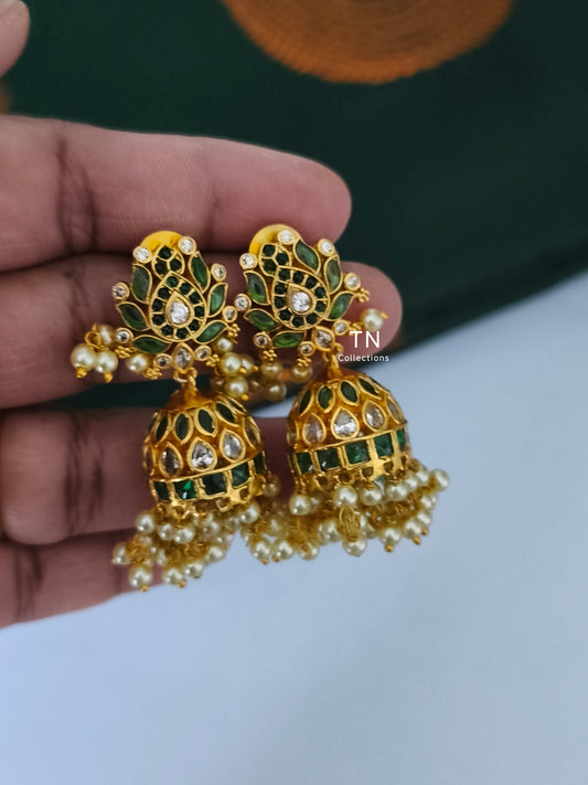 Kemp stone Guttapusalu Lotus Jimikki (Green and white)