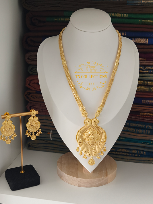 One Gram Gold Forming Haaram with Earrings