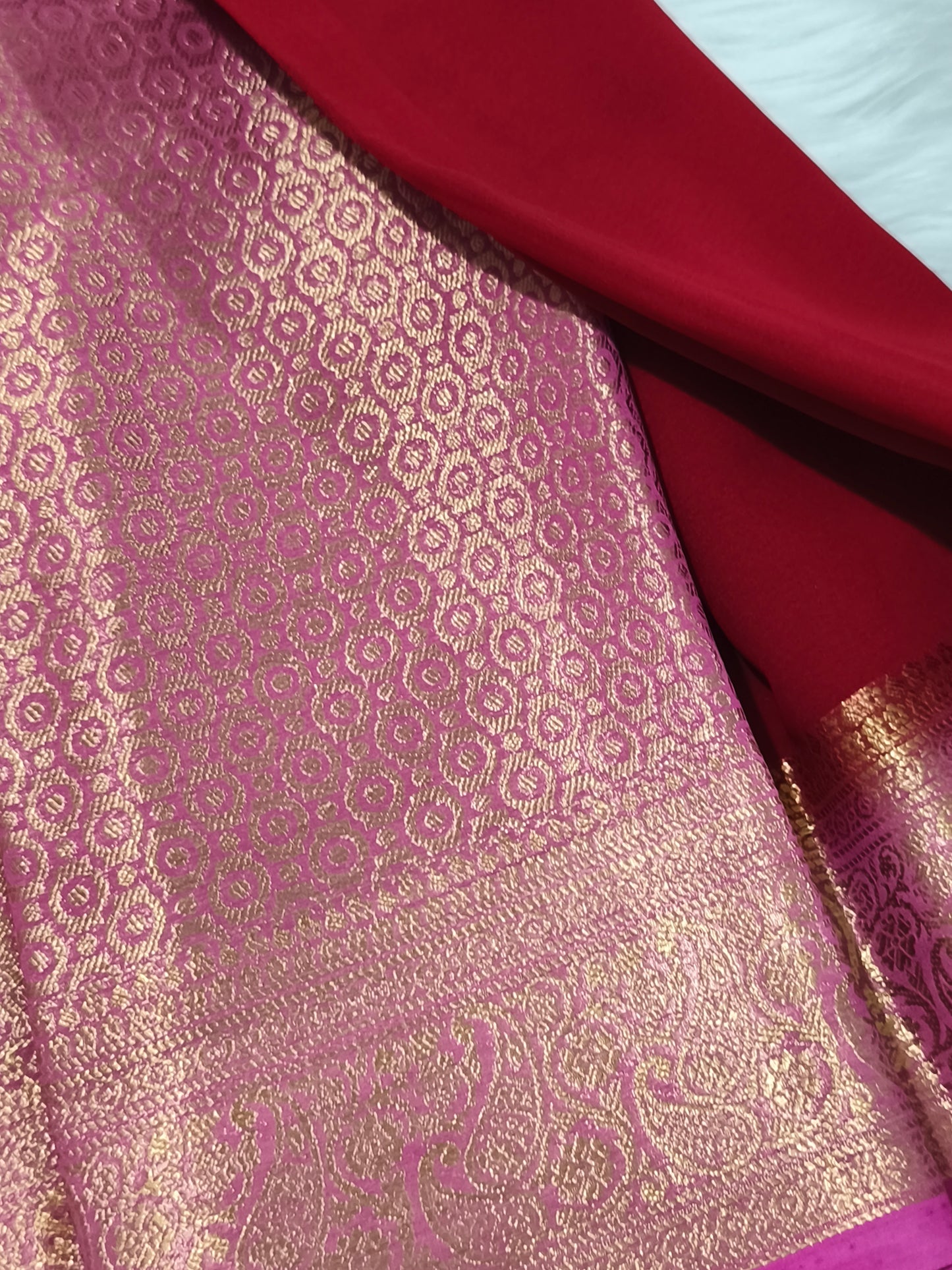 Red Chiffon Georgette Saree