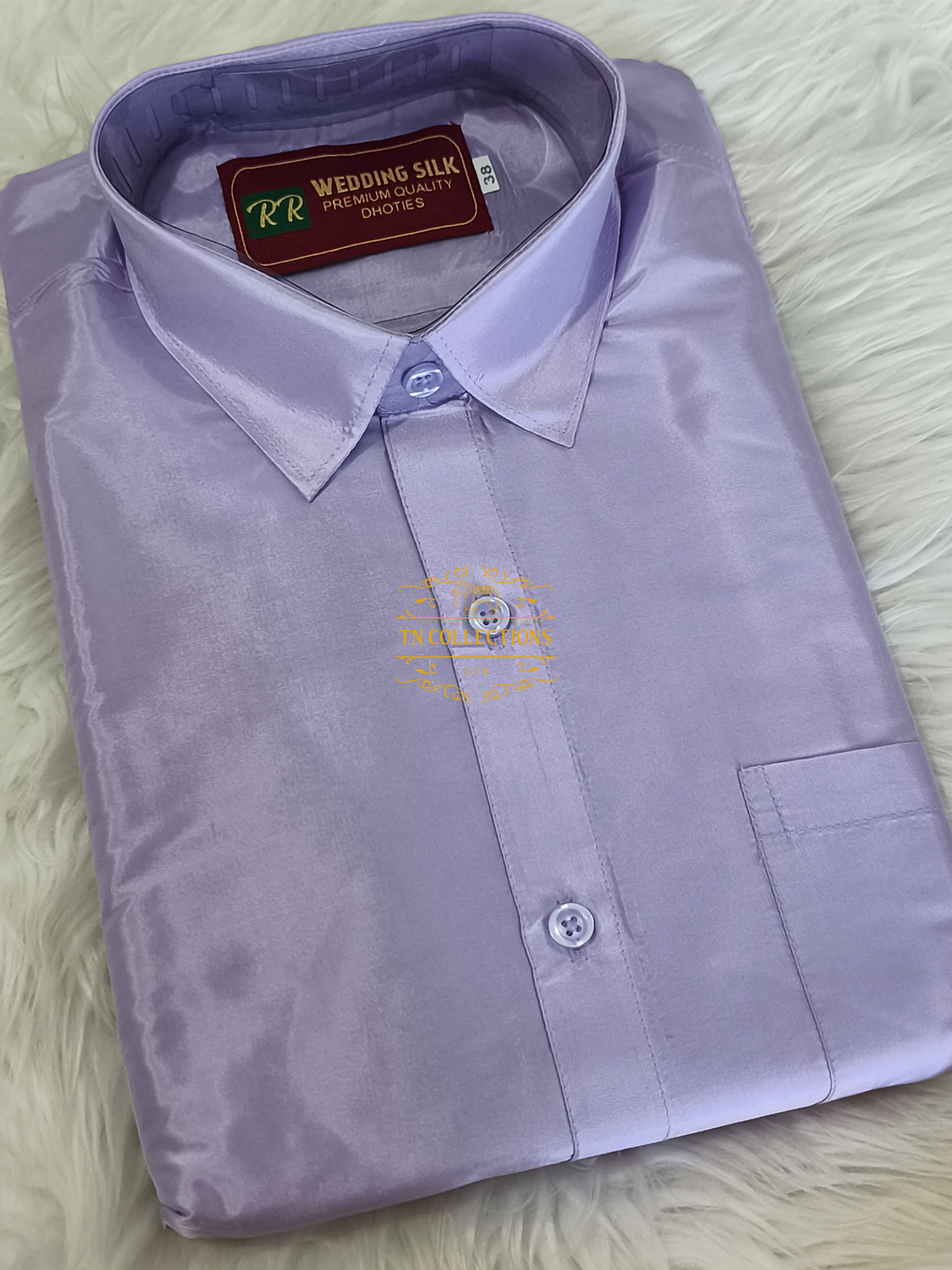 Lavender Colour Veshti Shirt set