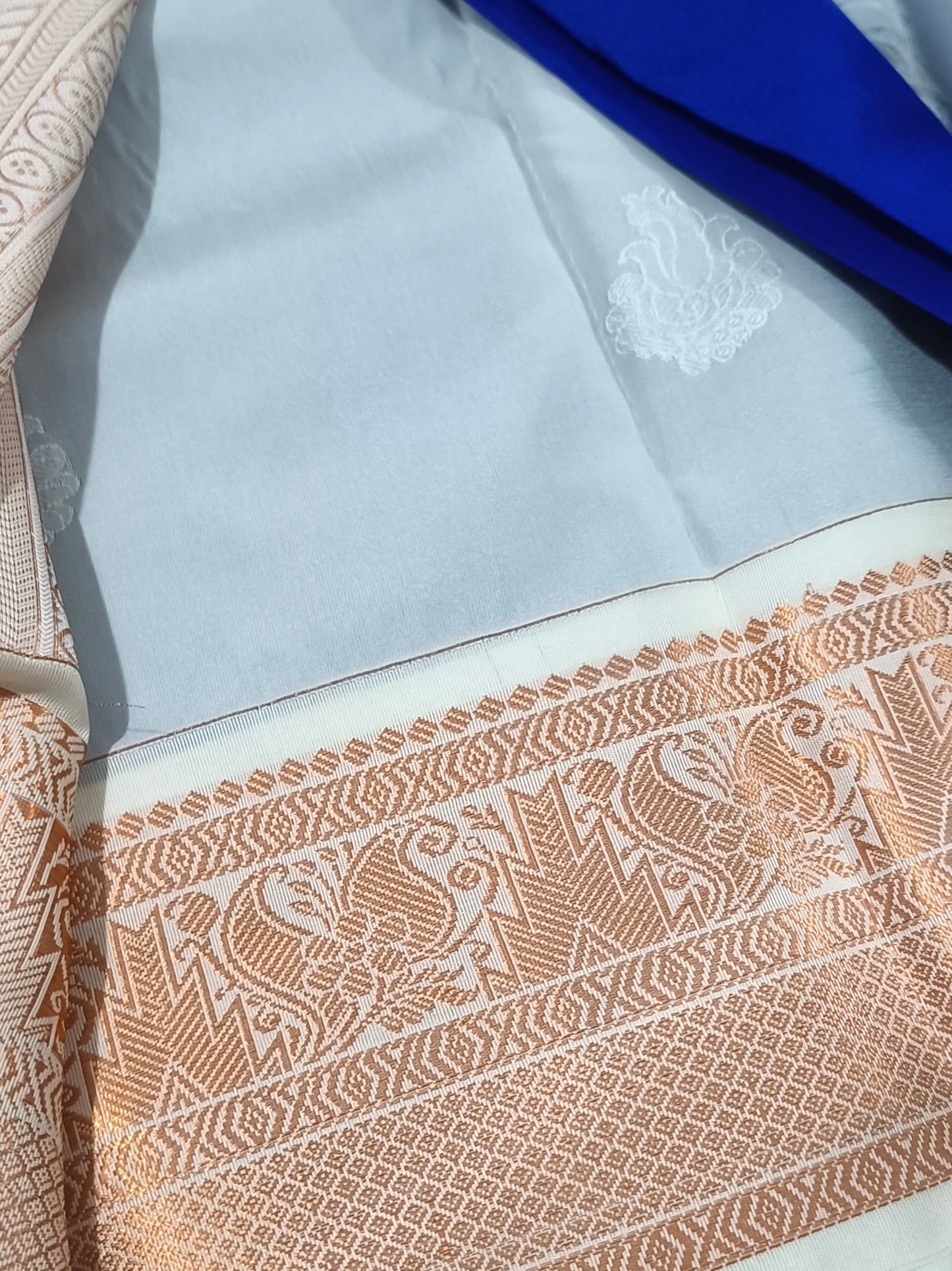 Korvai Premium Soft Silk Saree (Royal Blue)