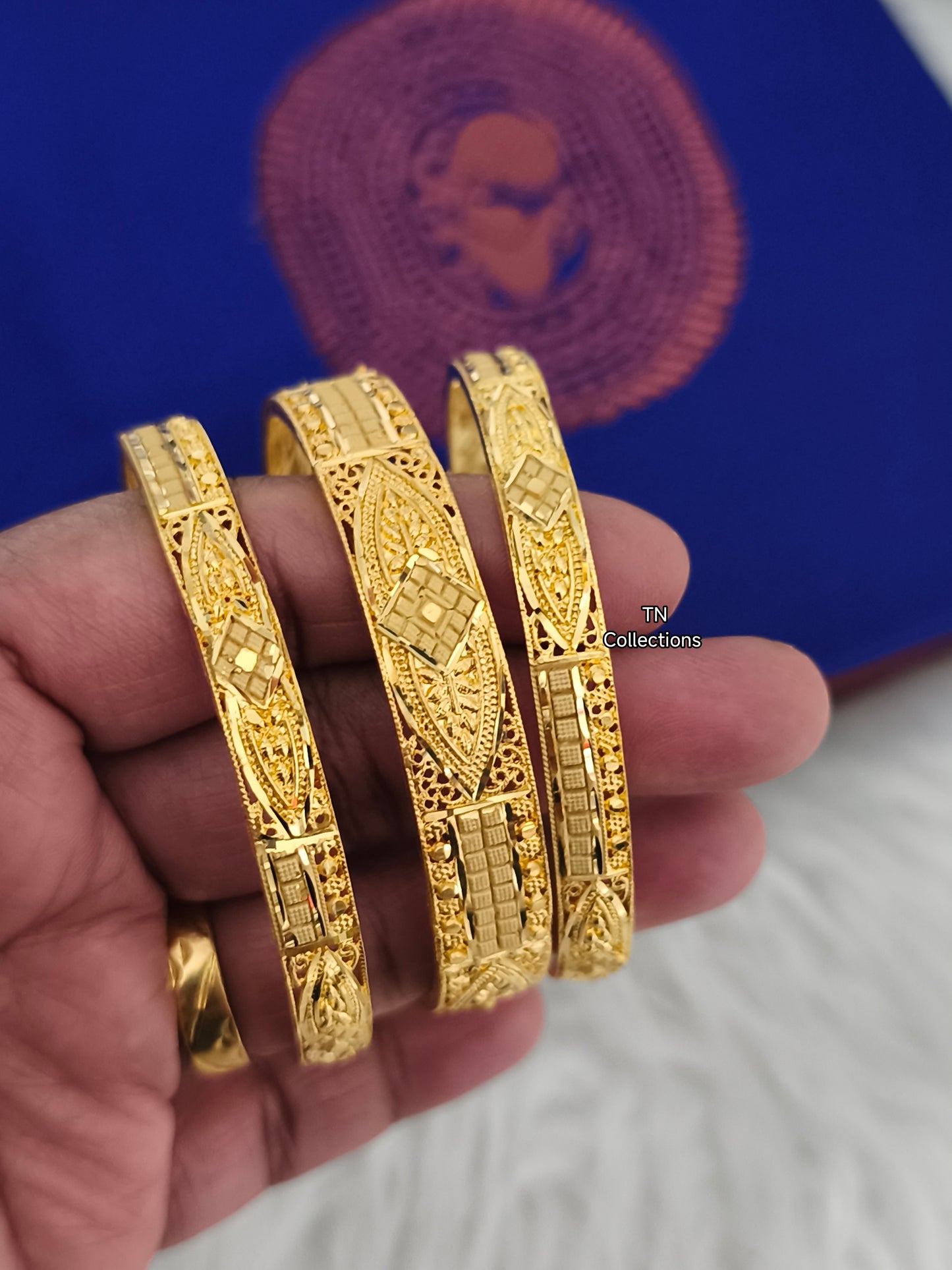 One gram gold forming Bangles Set (Size 2.6)
