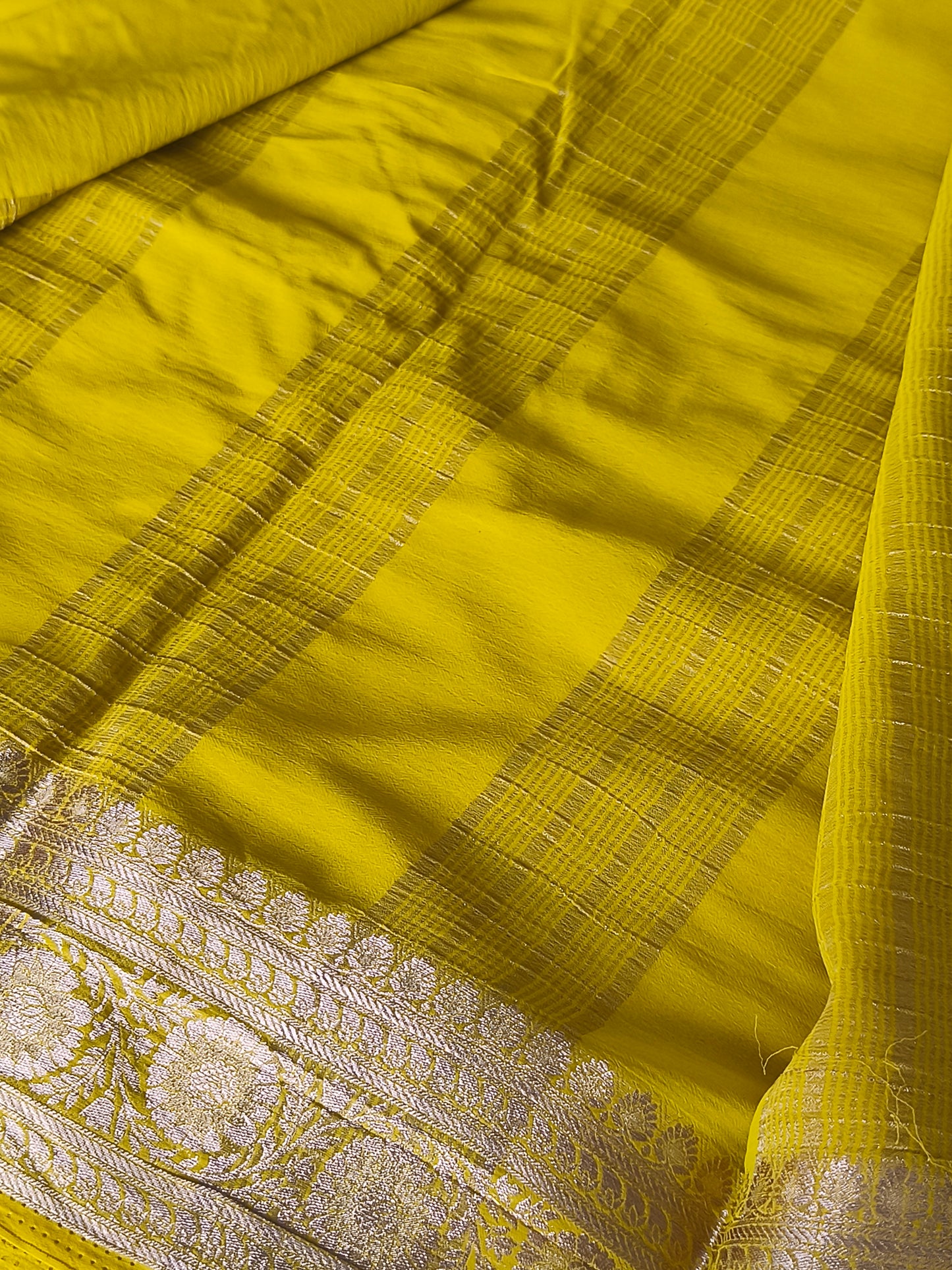 Yellow Soft lightweight Chiffon Sarees