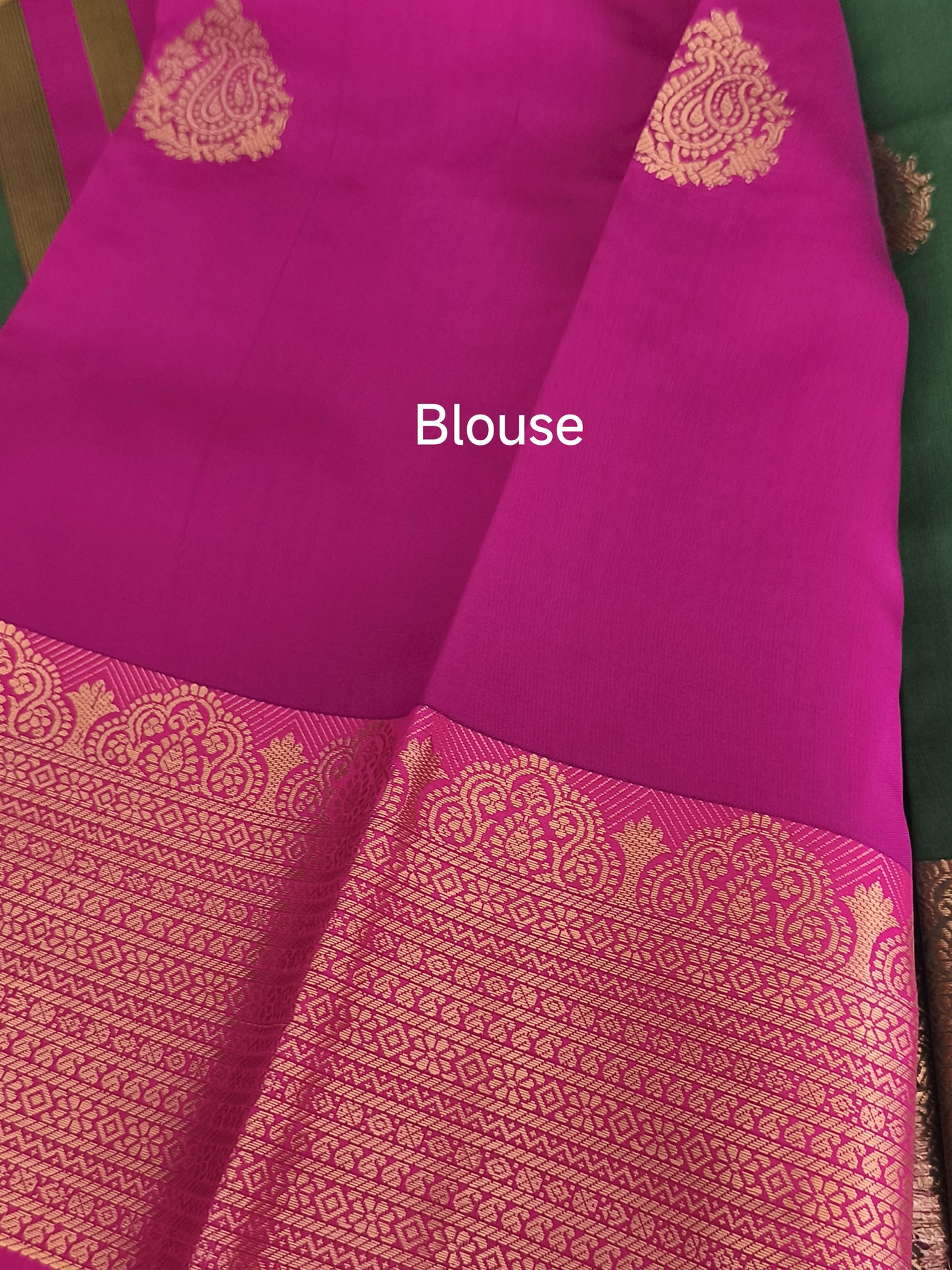 Green  Kanchi Semi Soft silk saree