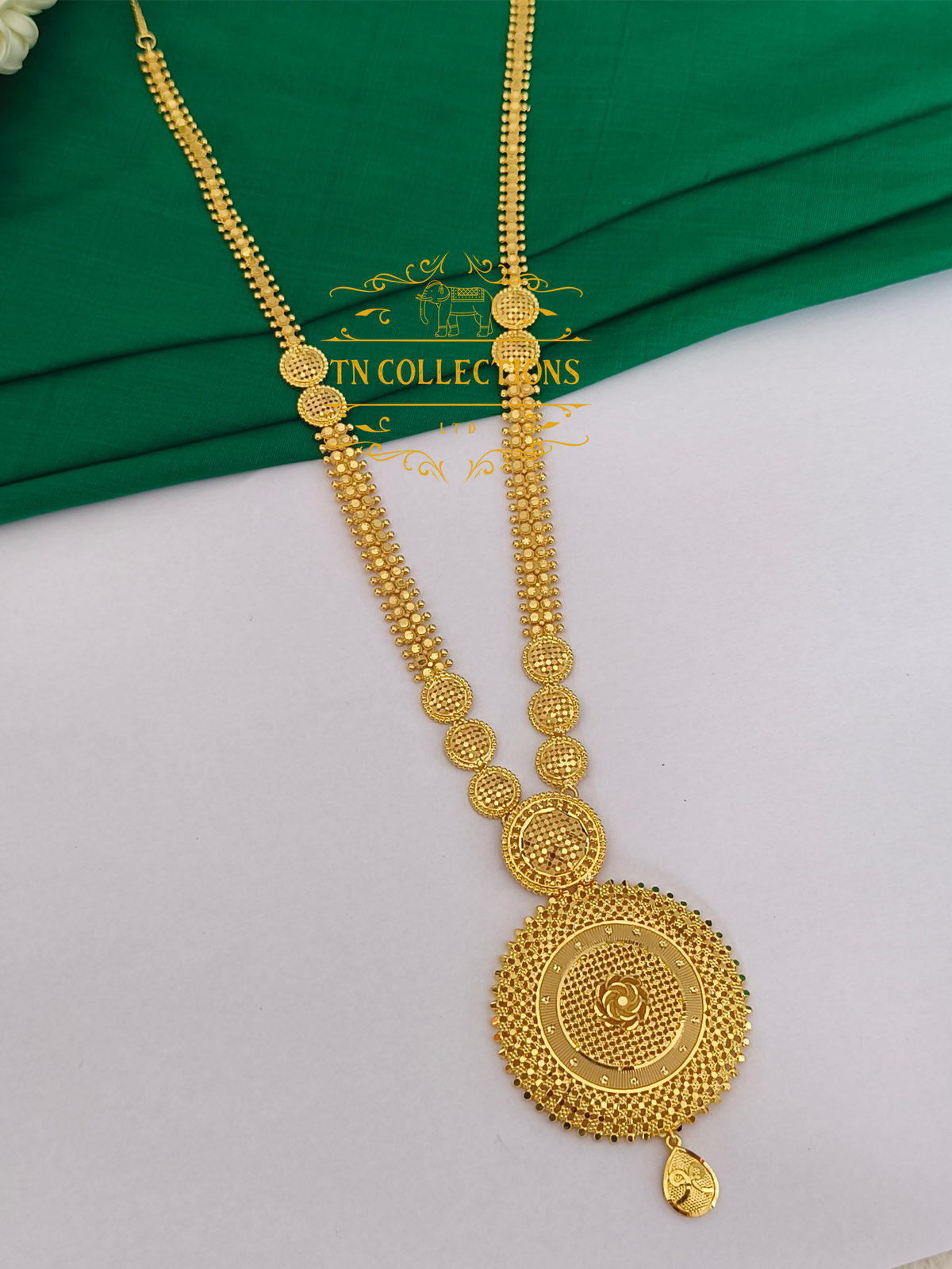 One Gram Gold Forming Haaram with Earrings