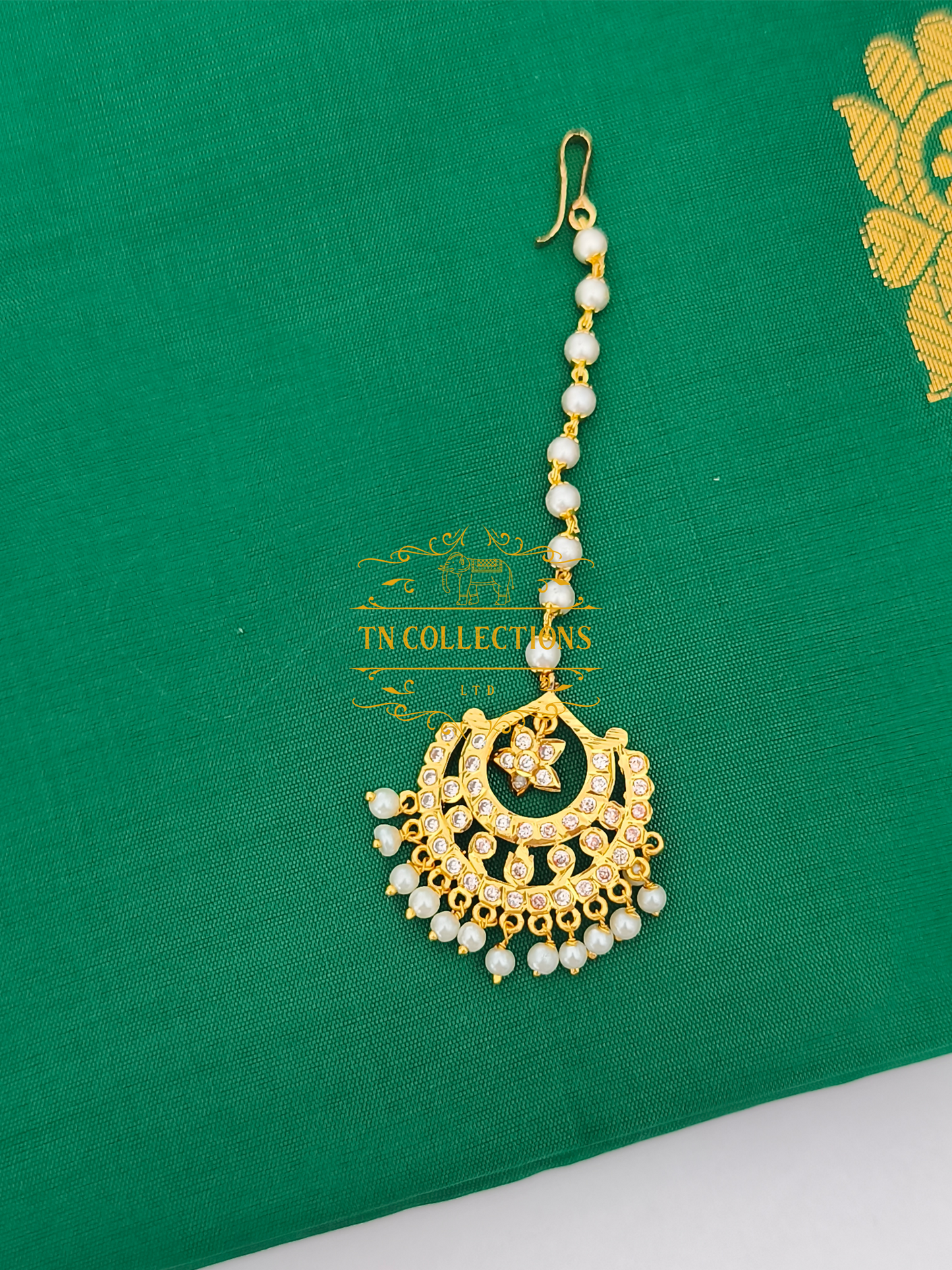Micro Gold-Plated Tikka (Full White stones)