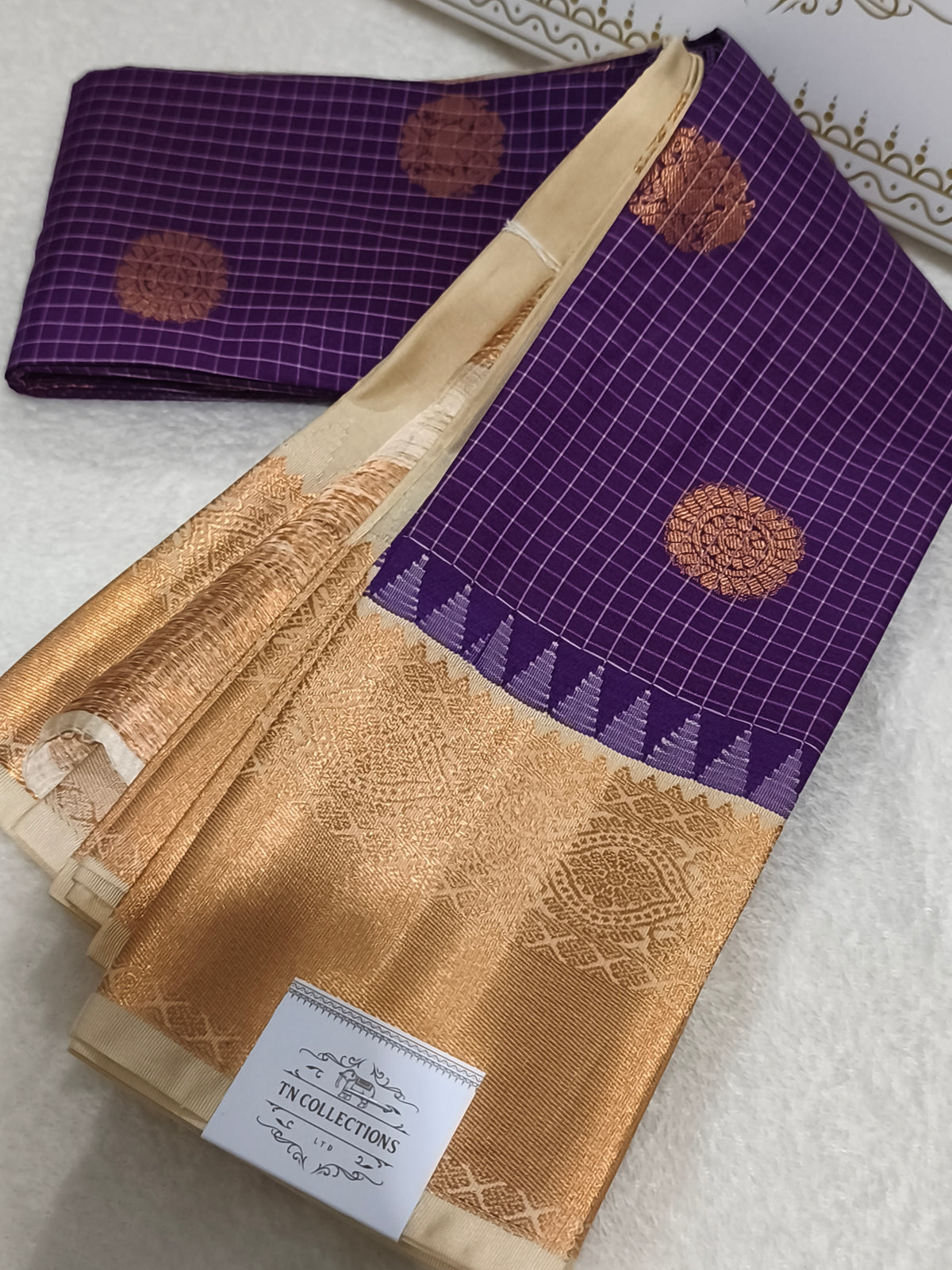 Checked Kanchi Semi Silk Saree