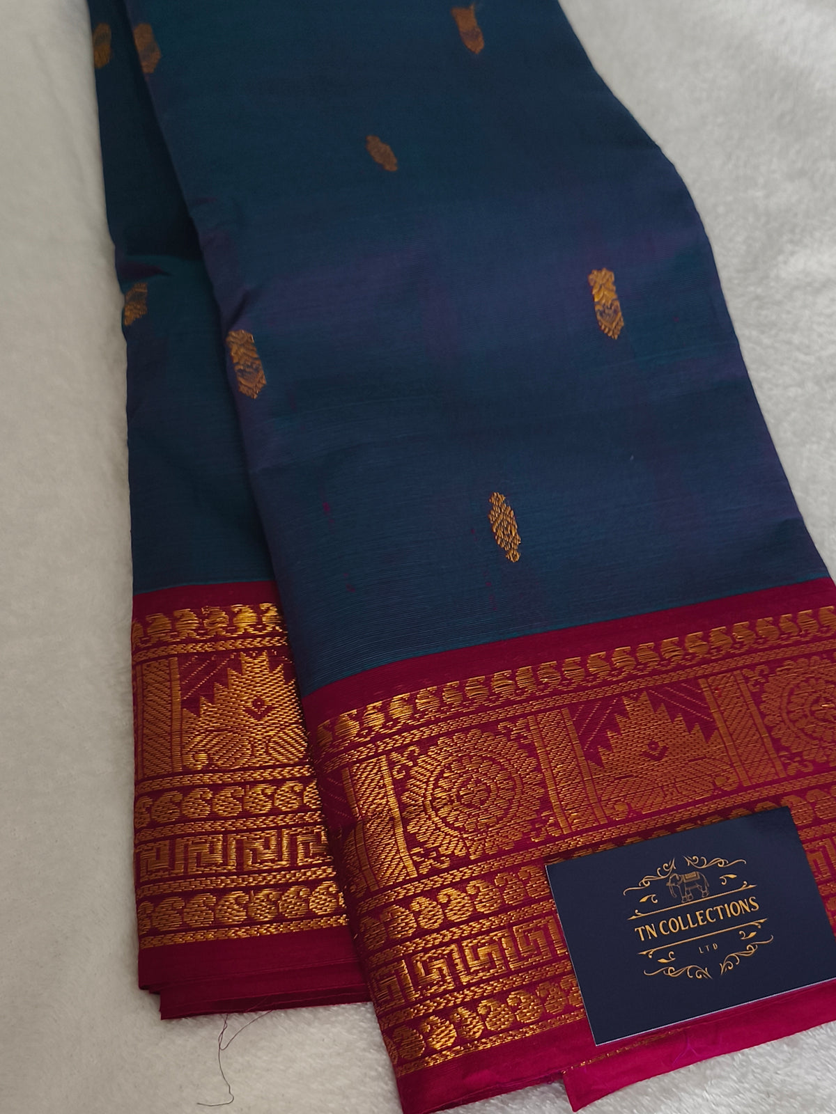 Grand Pure Kanchi Cotton Saree with Rich Pallu (Dual shaded)