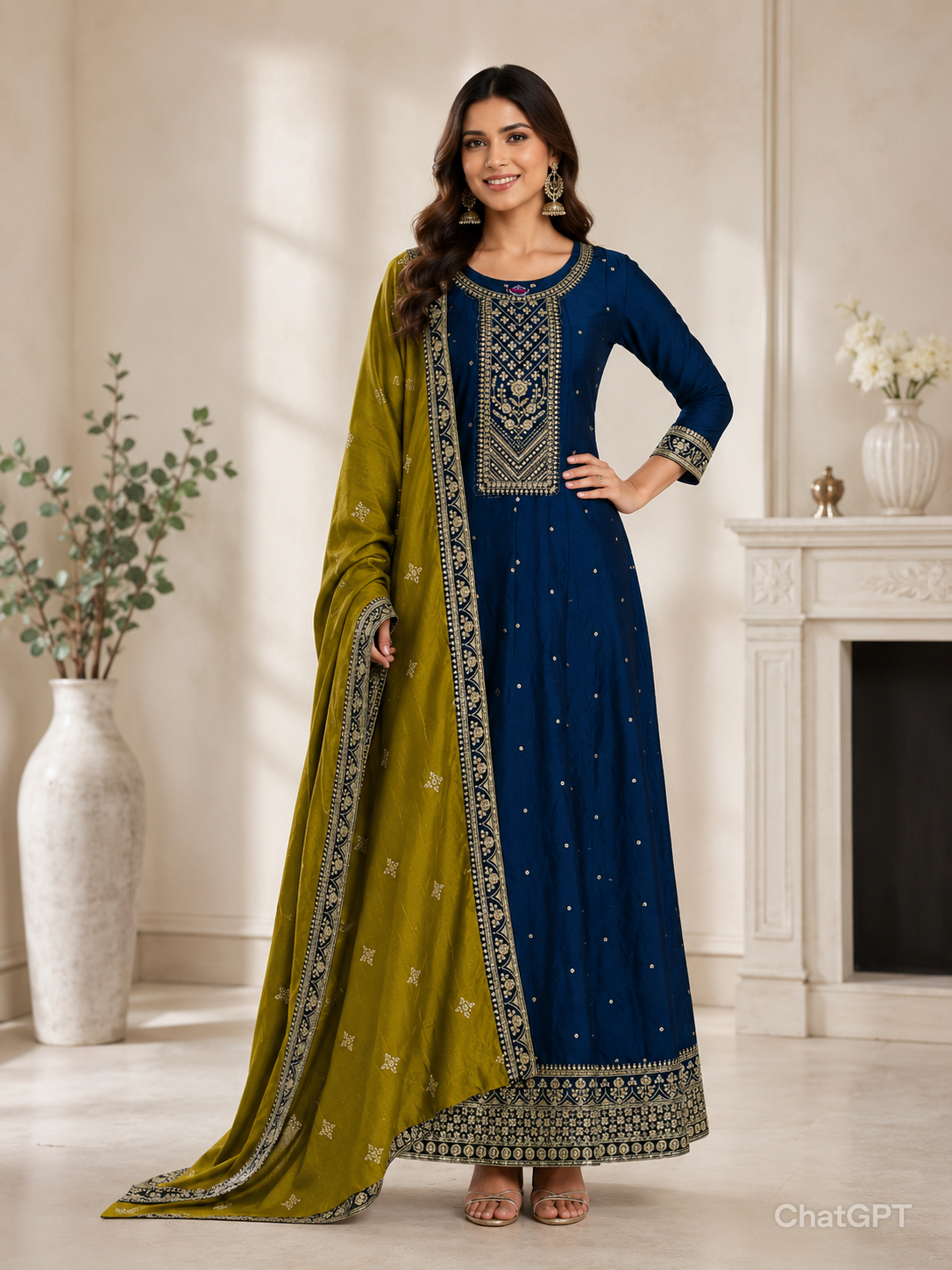 Grand 3pcs Party wear Anarkali Dress