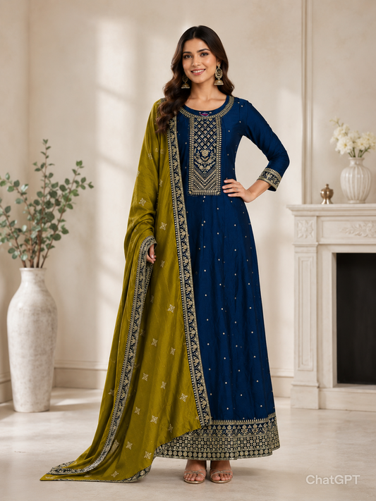 Grand 3pcs Party wear Anarkali Dress