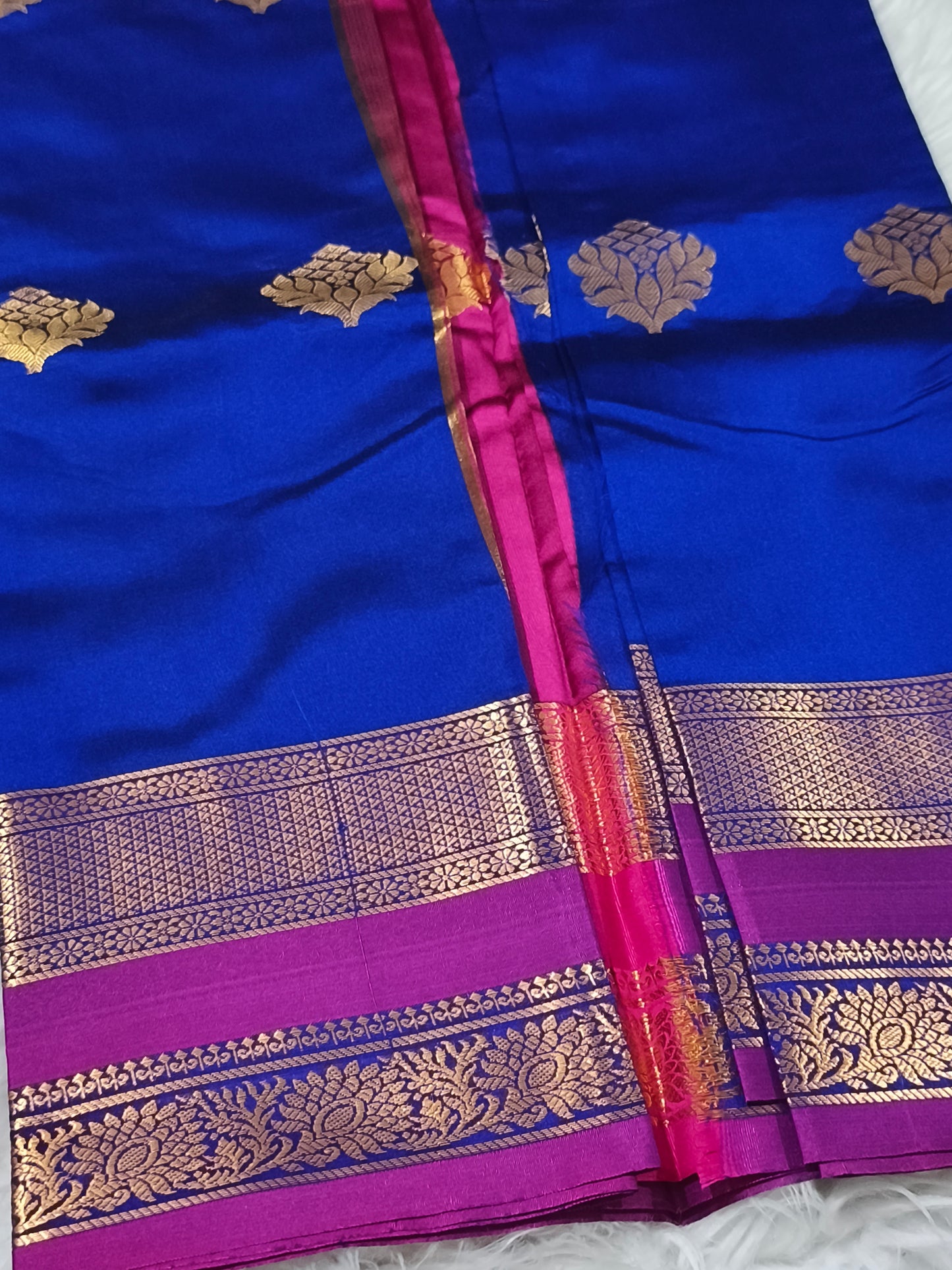Luxury Semi Soft Silk Saree (Royal Blue)