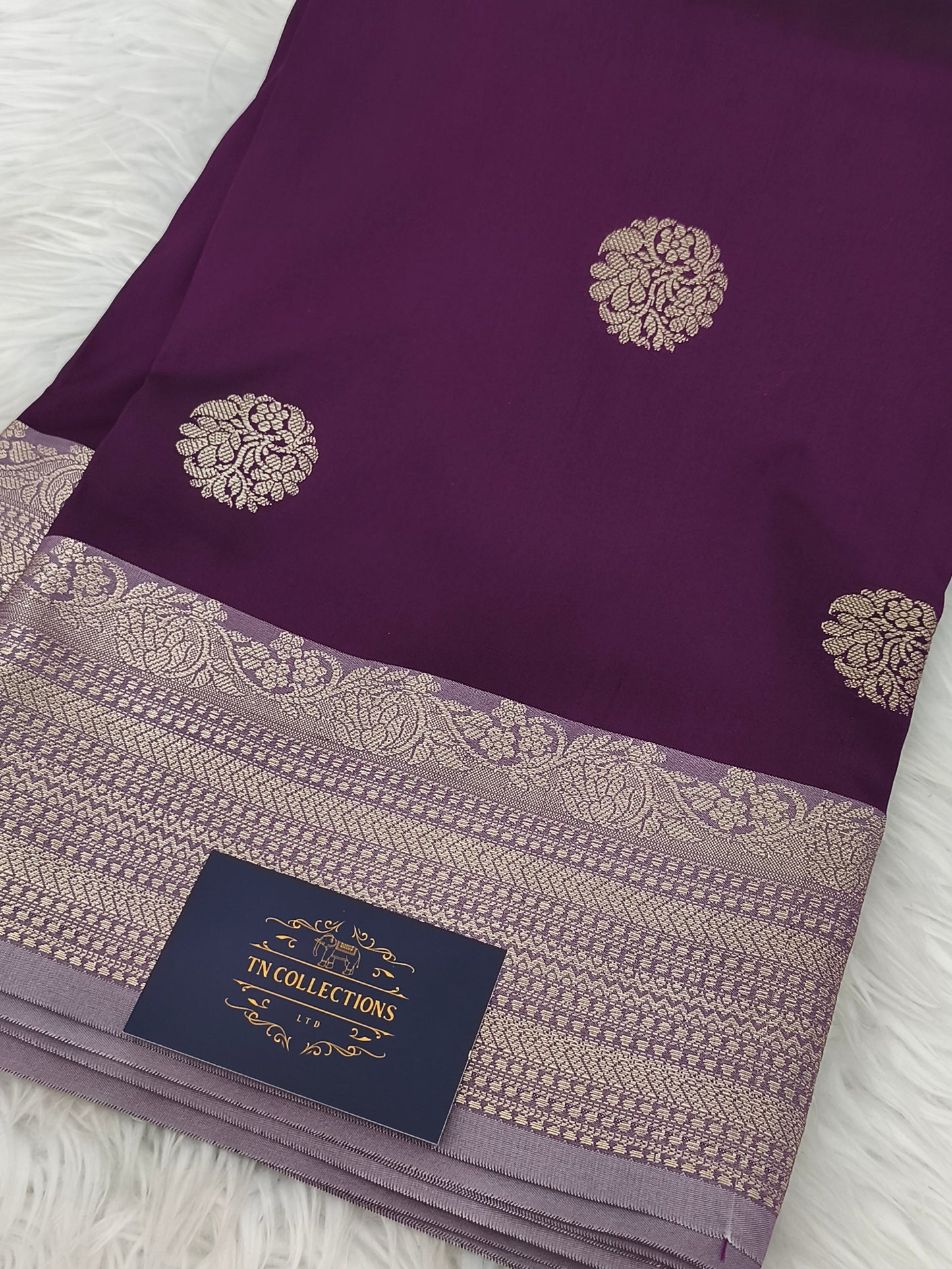 Banarasi Semi Katan Semi Silk Saree (Wine Purple)