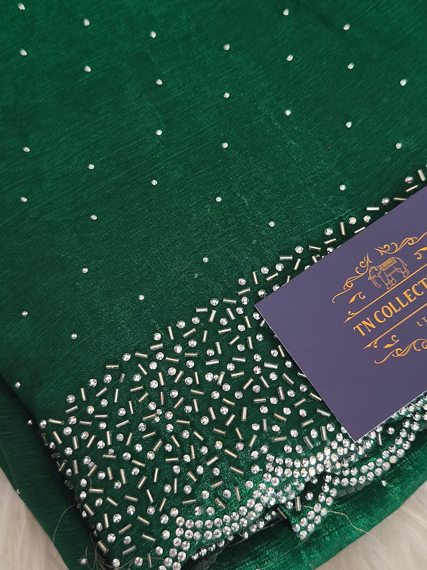 Green Space Silk Party Saree