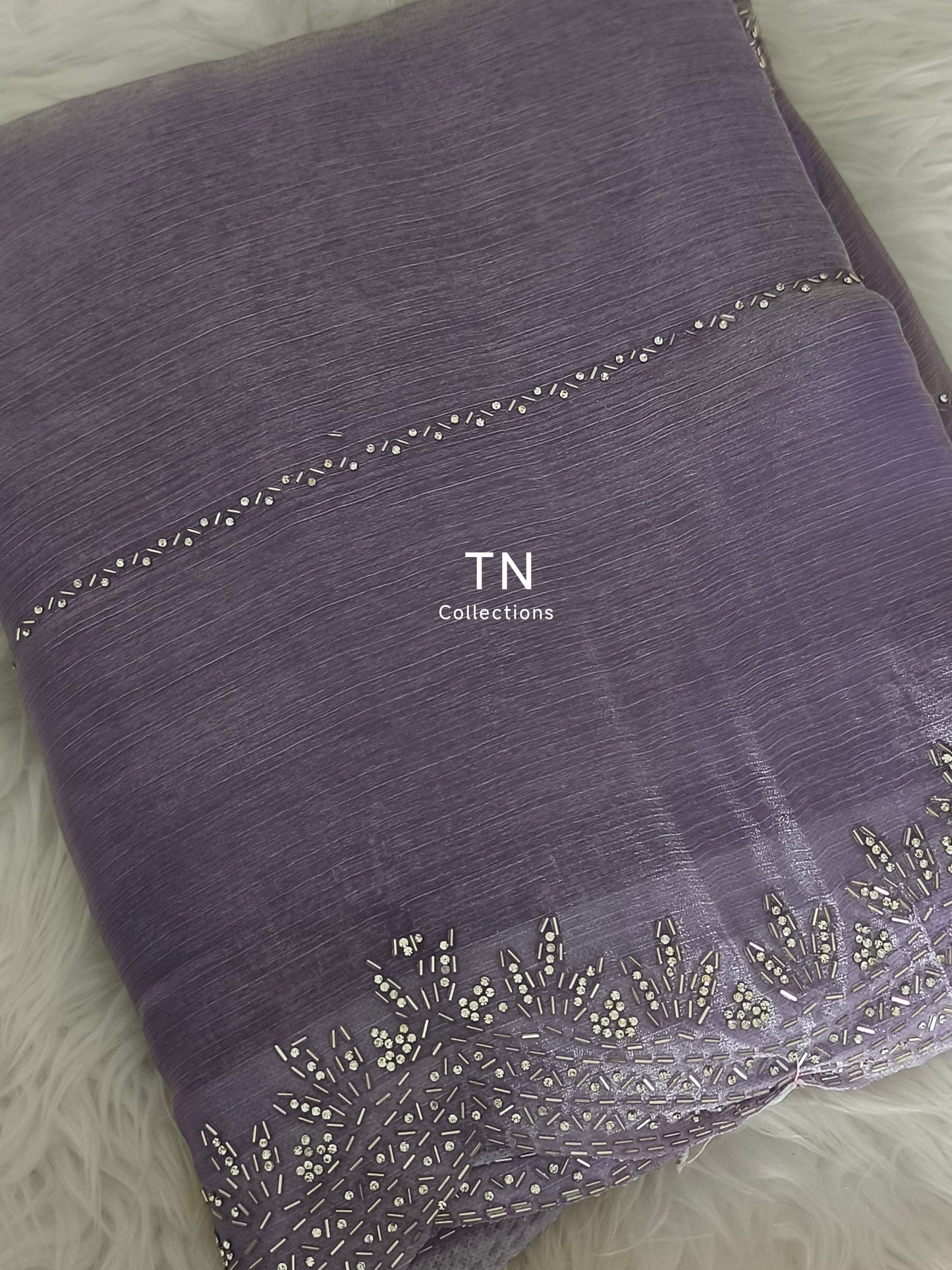 Lavender colour Fendy Chiffon Party Saree