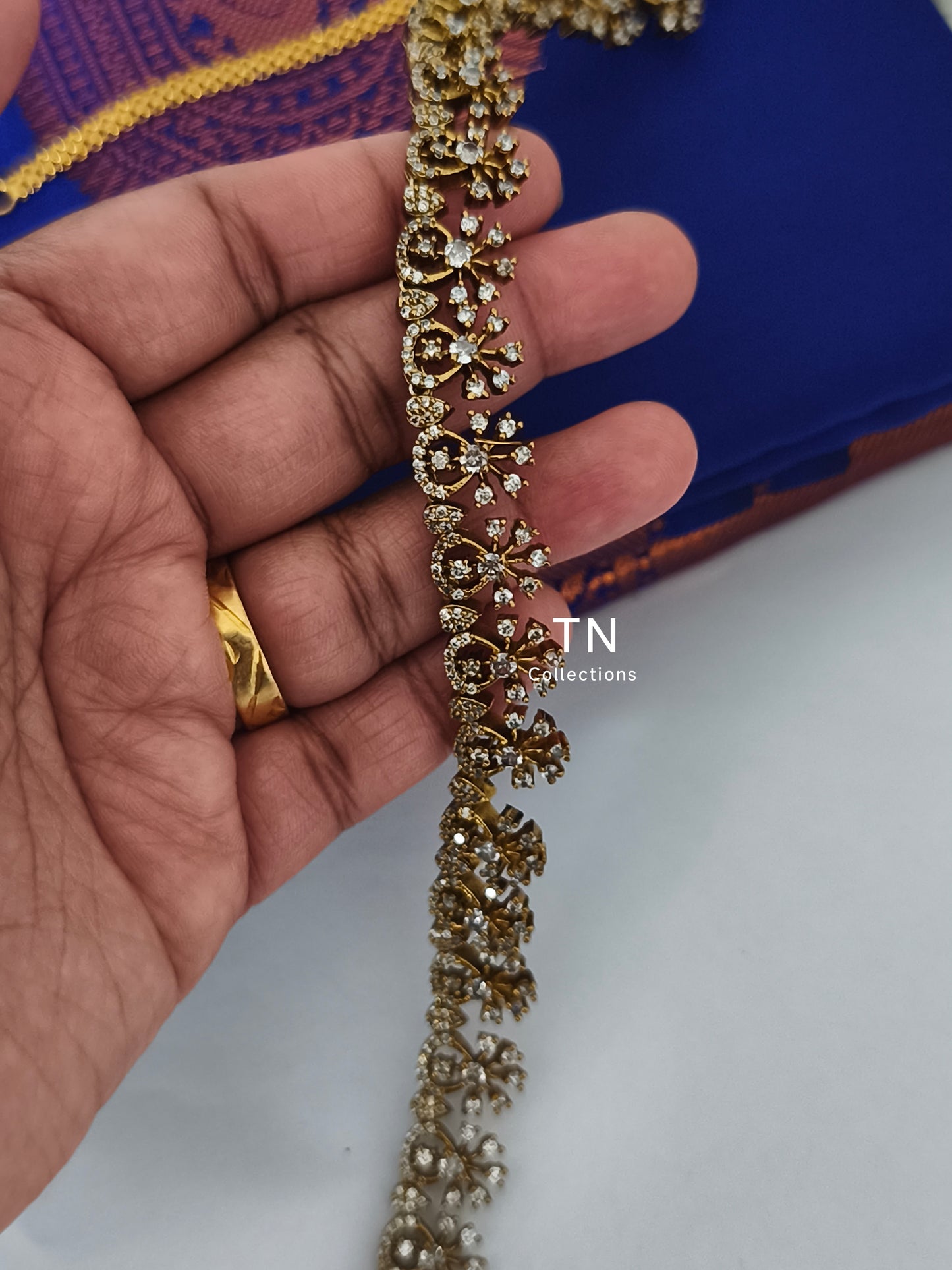 Cz stones Hip Chain (Full white stones)