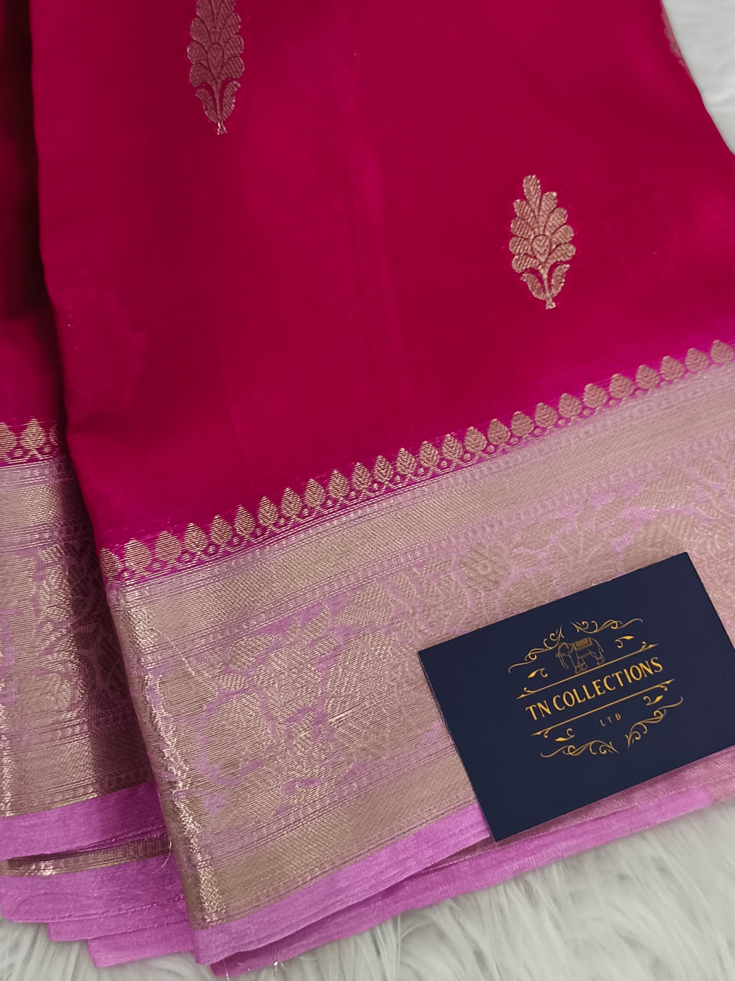 Banarasi Warm Silk Saree (Dark Pink)