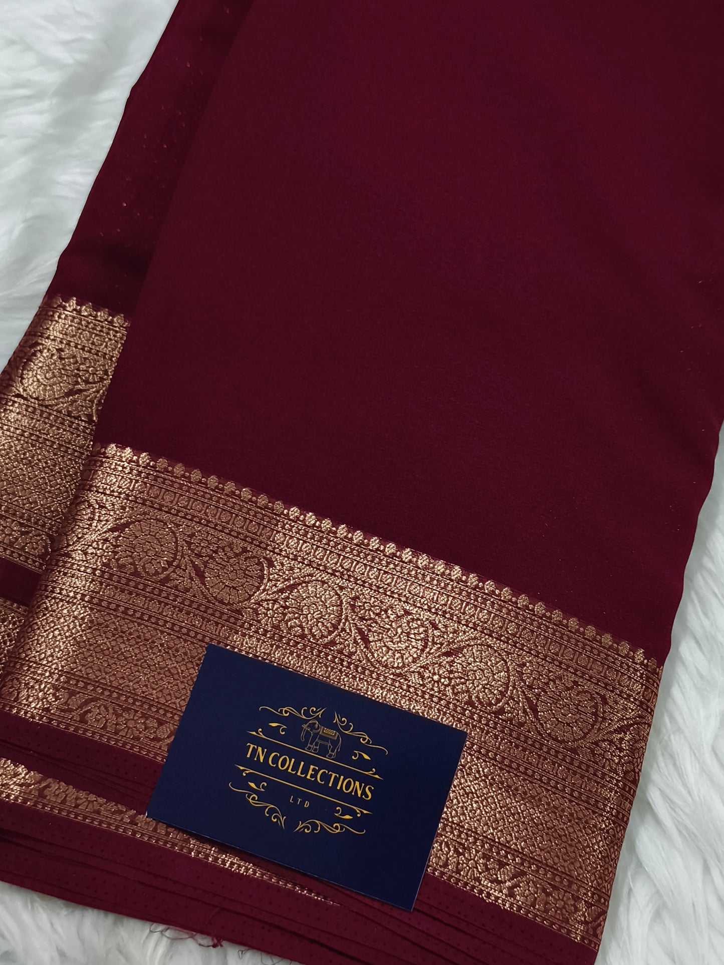 Maroon Chiffon Georgette saree