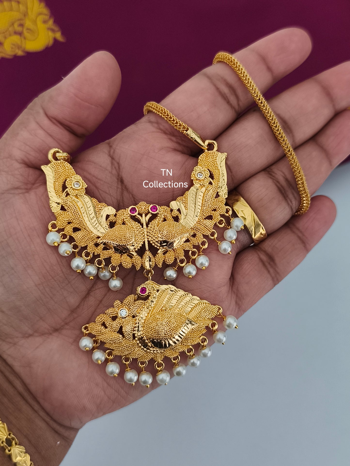 Micro gold plated Pathakkam with Chain