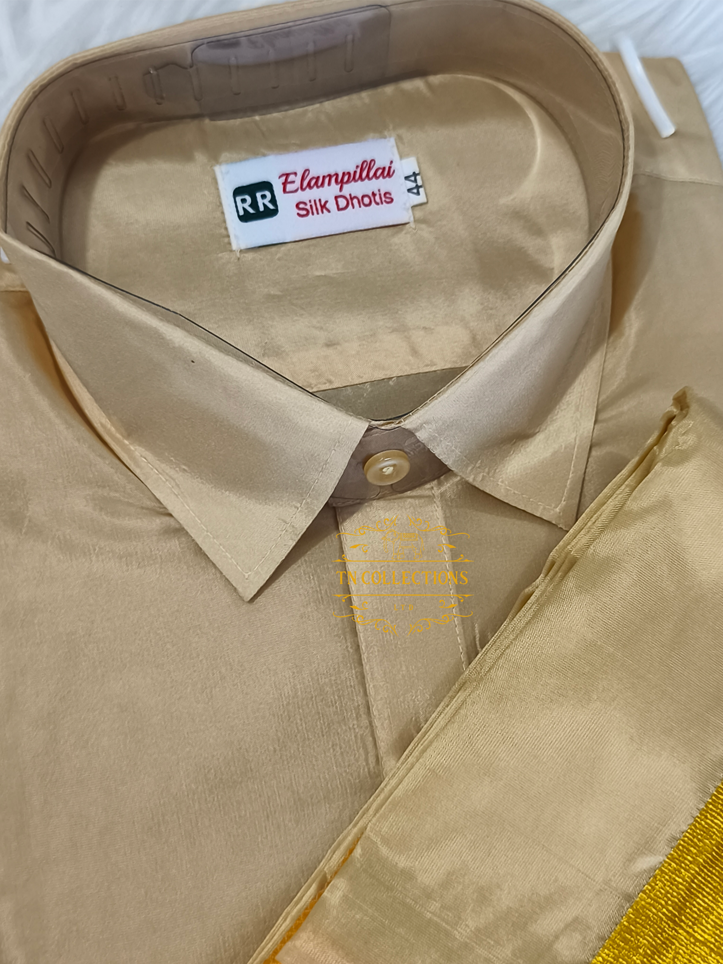 Men's Gold colour Veshti Shirt set