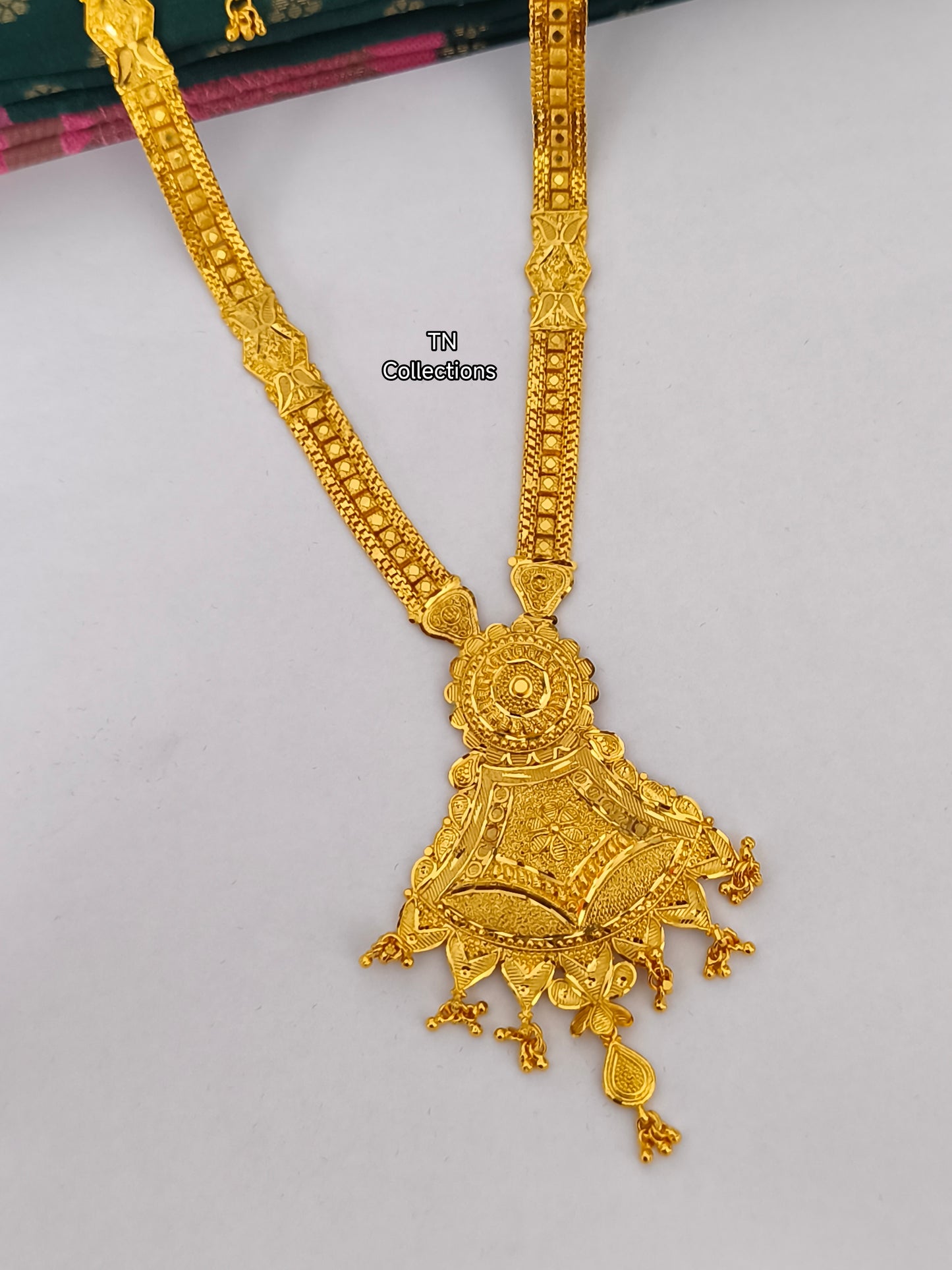 One gram gold forming Long Haaram Set