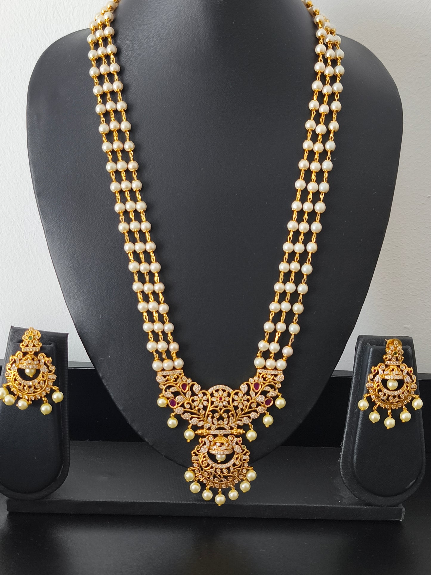 Matte Finish Long Haaram Set
