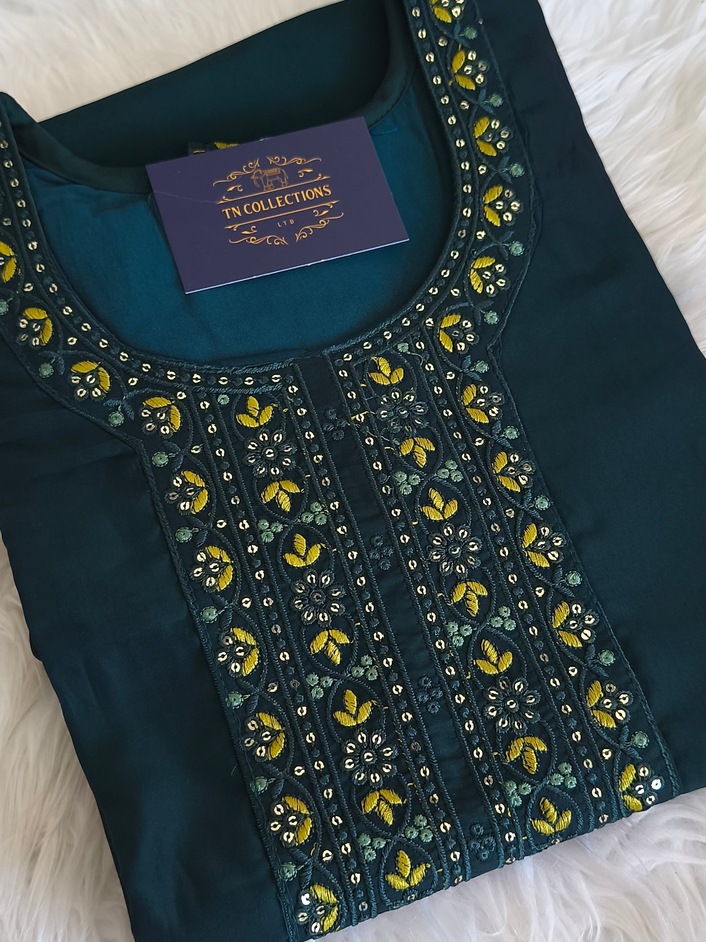 Stylish 3 Piece Embroidered Side Open Shalwar Suit with Floral Dupatta- (L/XL)