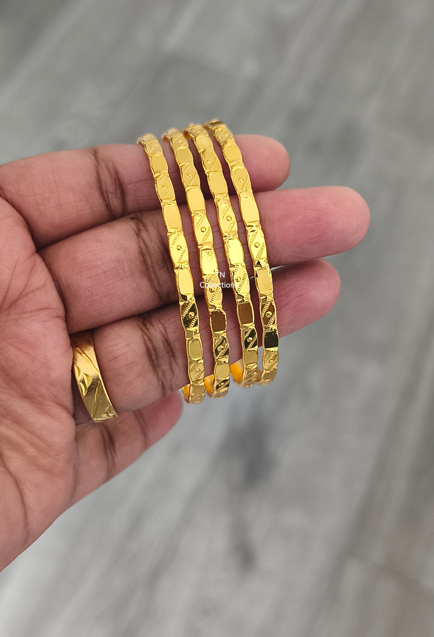 Micro Gold Plated Bombay Bangles Set (Size 2.6)