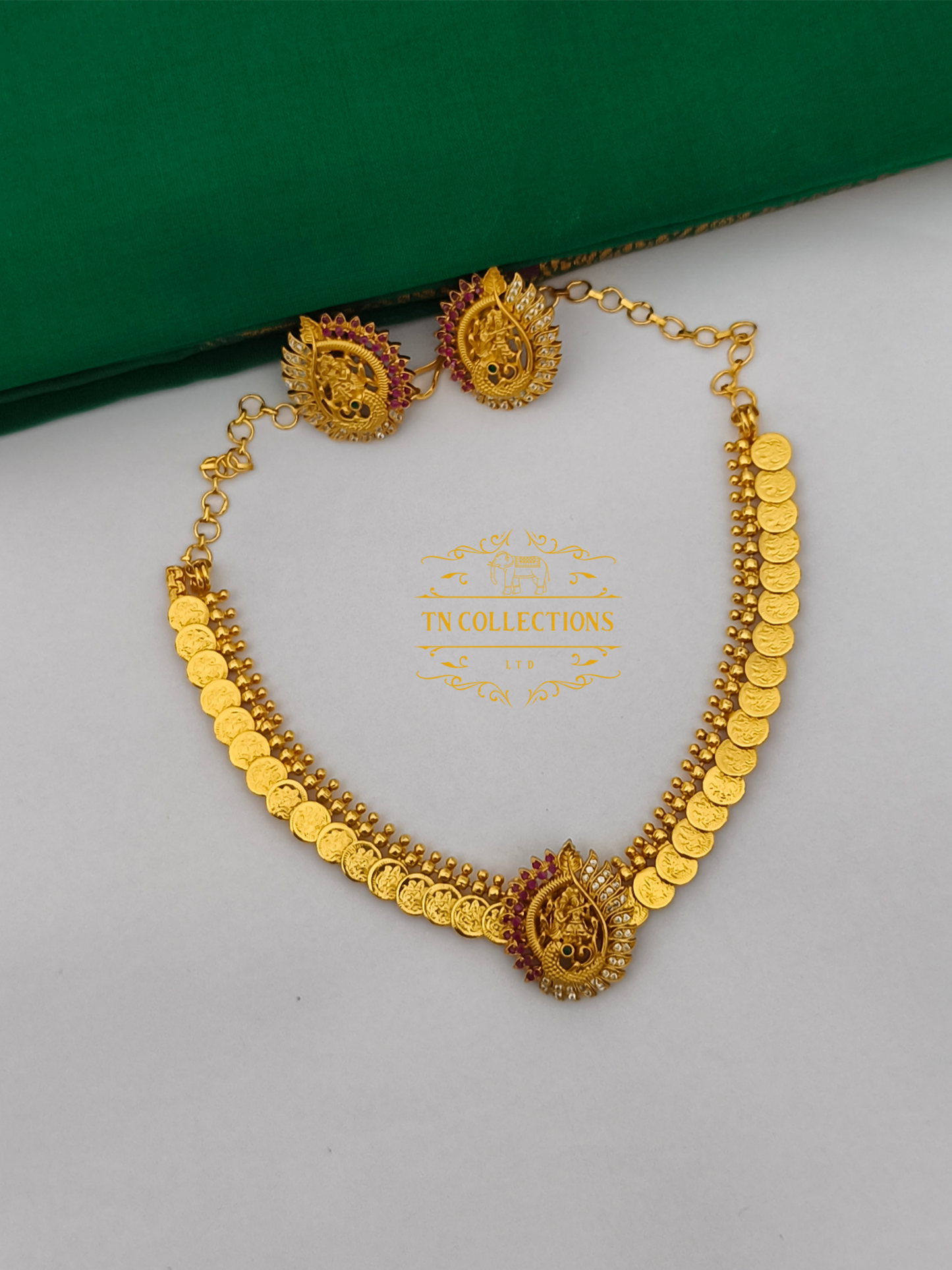 Gold Finish Coin Necklace Set
