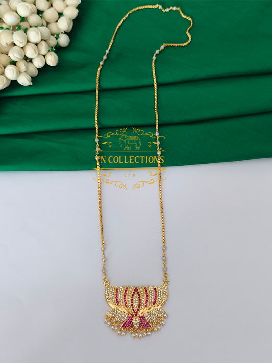 Micro Gold plated Traditional Lotus Pathakkam(24 inches length)
