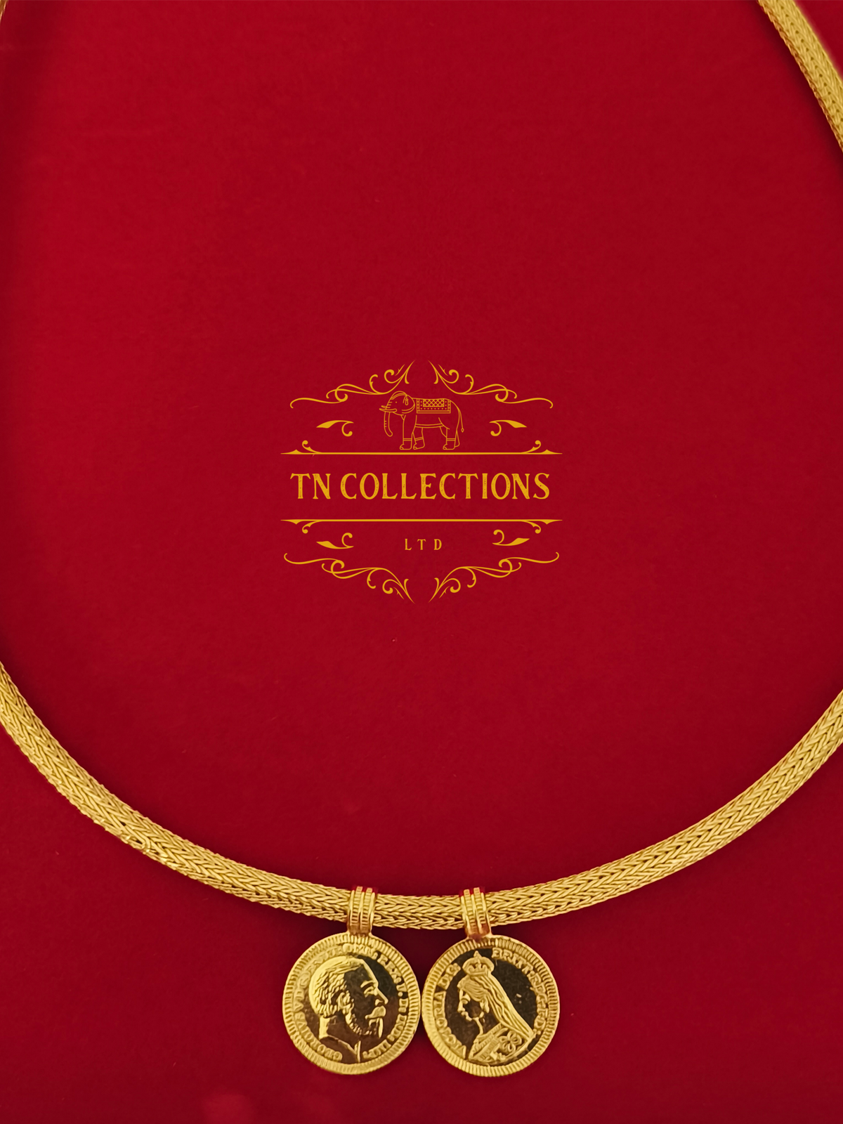 22ct Gold Plated Traditional Hindu Thalikodi with Coins (15- 19 Pawn thickness)