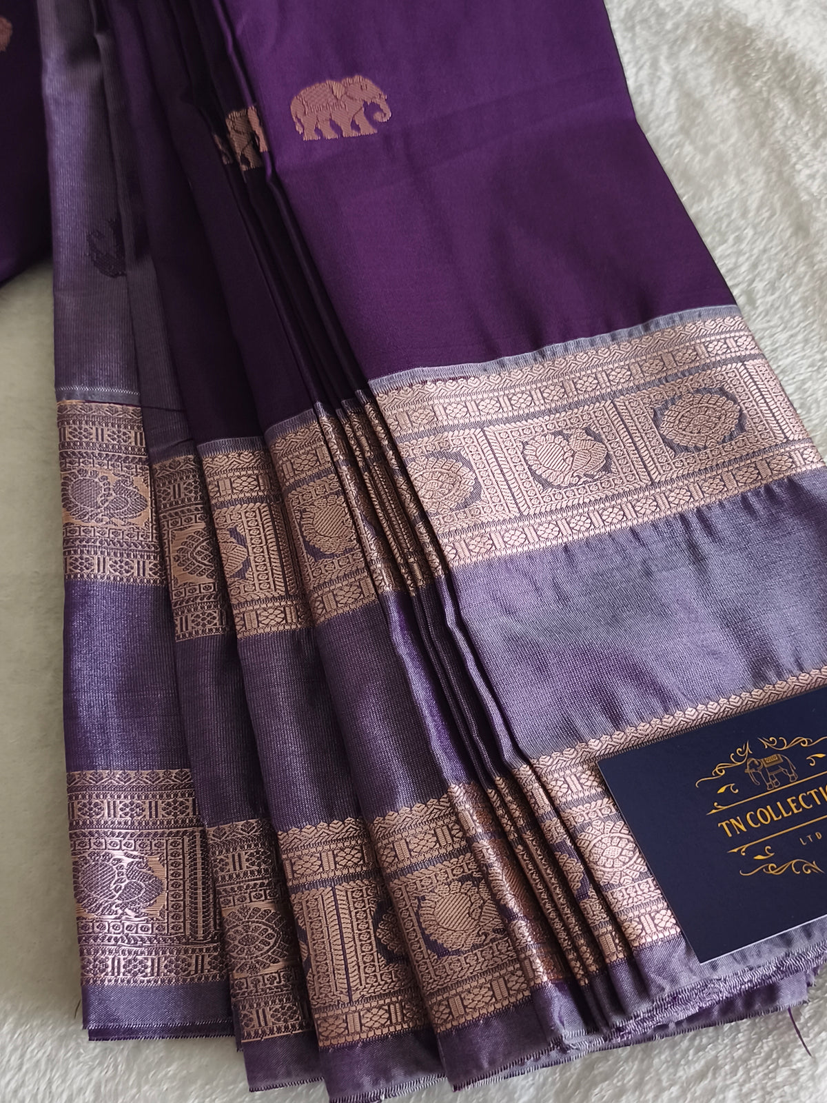 Premium kanchi Semi Silk Saree with contrast blouse