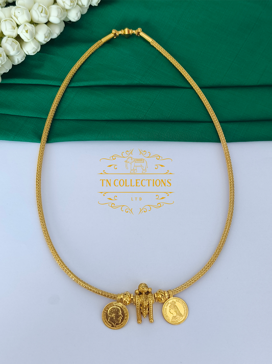 22ct Gold Plated Traditional Hindu Thalikodi with Kombu thali,thadai & Coins (9 - 11 Pawn thickness)