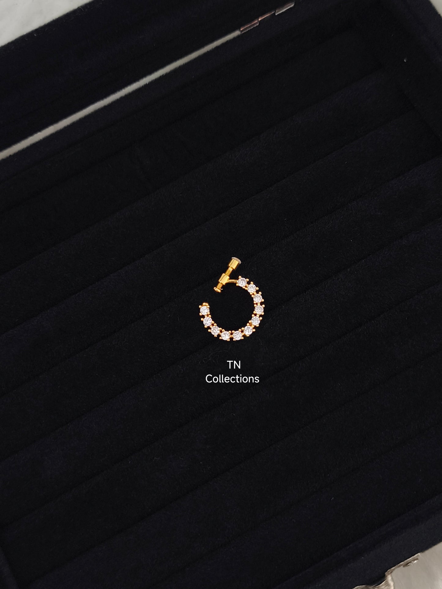 Gold plated Nose Ring (Full white stones)